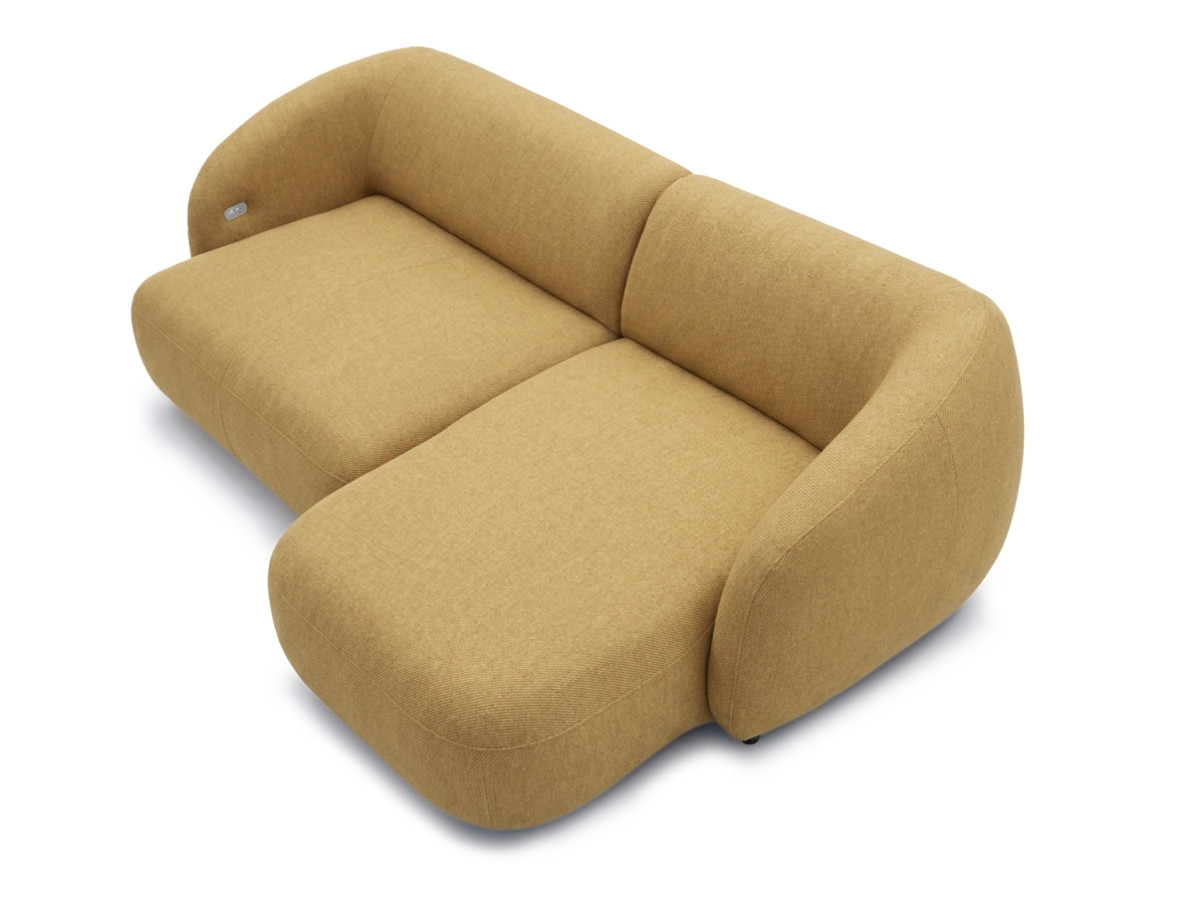 Bobochic Halo Ecksofa mit Schlaffunktion Stoff Gelb Ecke rechts