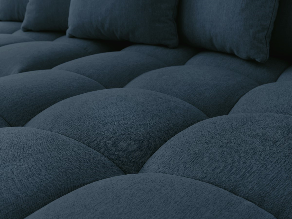 Bobochic Mont-blanc Ecksofa mit Pouf Melange-Stoff Dunkelblau Ecke rechts