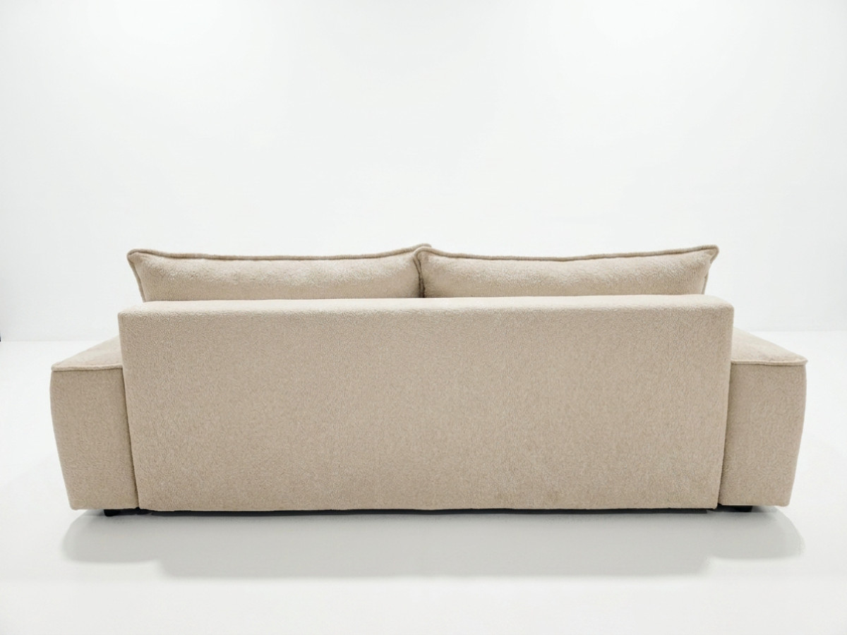 Bobochic Honore Schlafsofa 3-Sitzer mit Bettkasten Chenille Beige