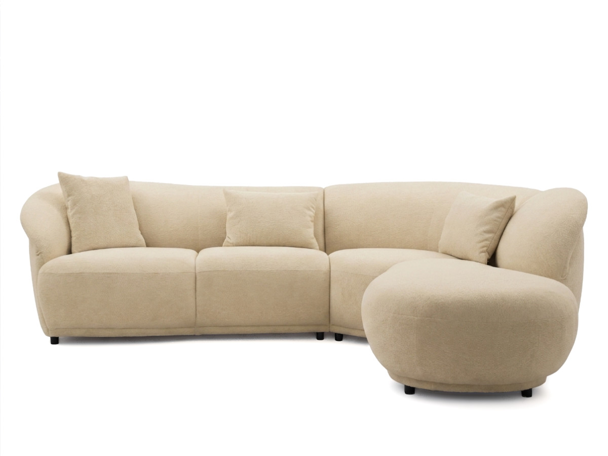 Bobochic Nora Ecksofa Chenille Beige Ecke rechts