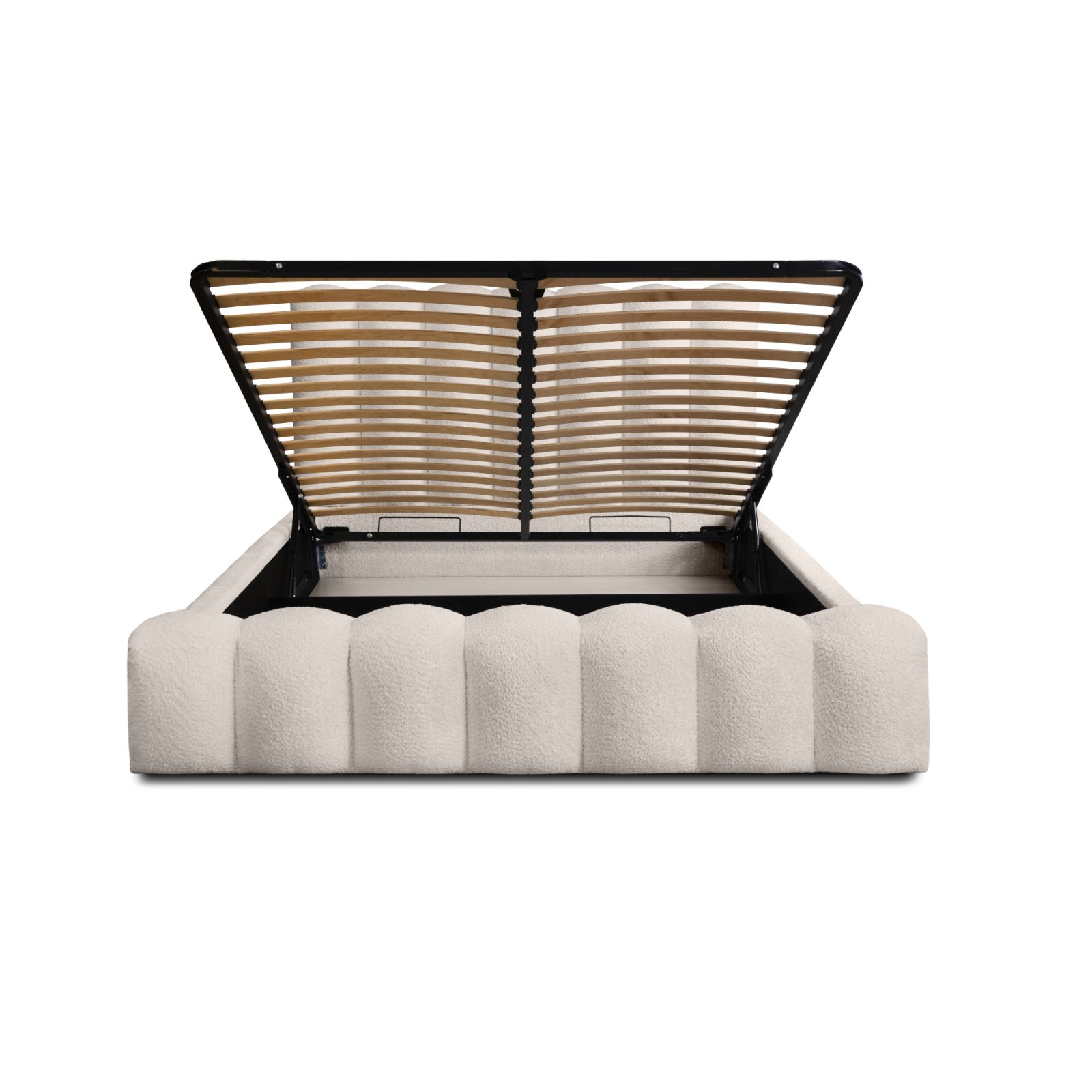 Polsterbett Laro Boucle 160x200 mit Metallrahmen Euphoria 02 Cream