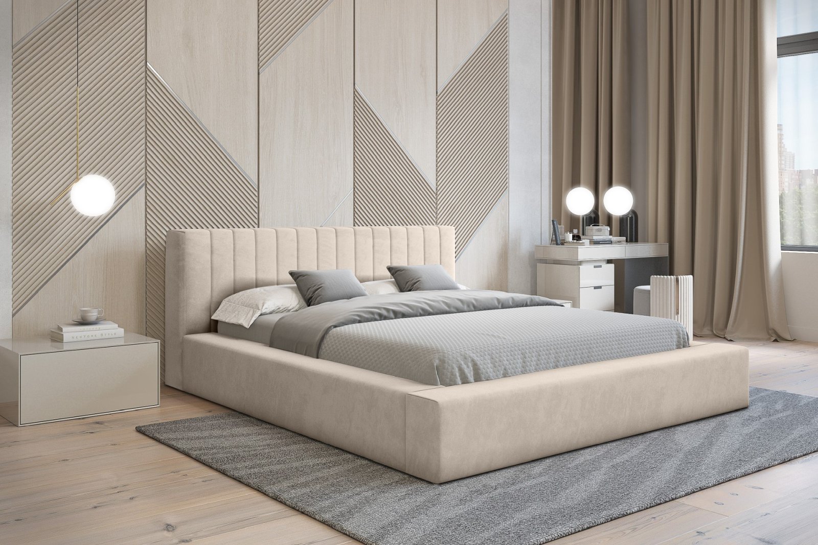 Polsterbett Carno Chenille 160x200 mit Metallrahmen Ditra-New 20