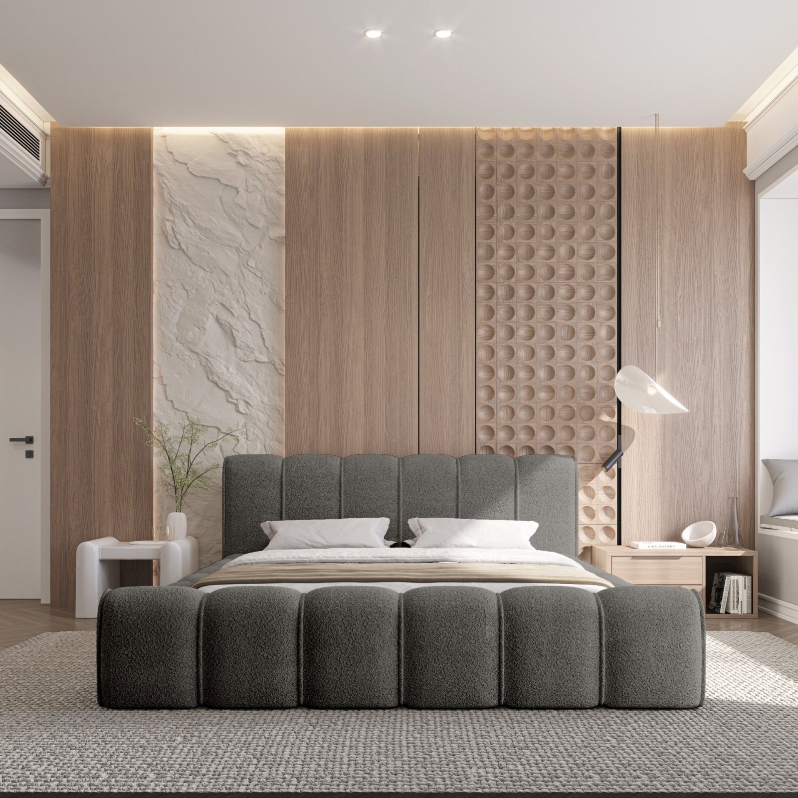 Polsterbett Belio Boucle 180x200 mit Holzrahmen Quelle 92