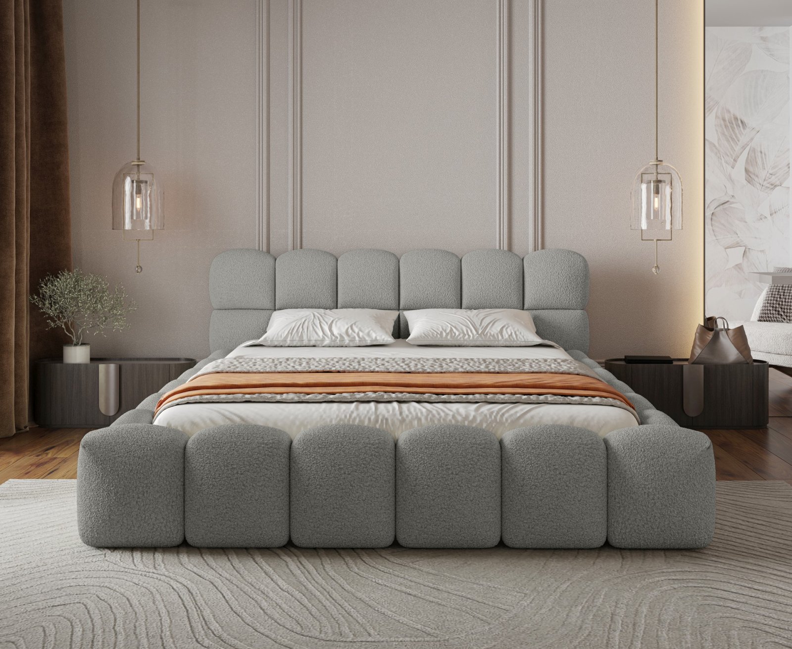 Polsterbett Vento-Slim Boucle 180x200 mit Holzrahmen Quelle 83