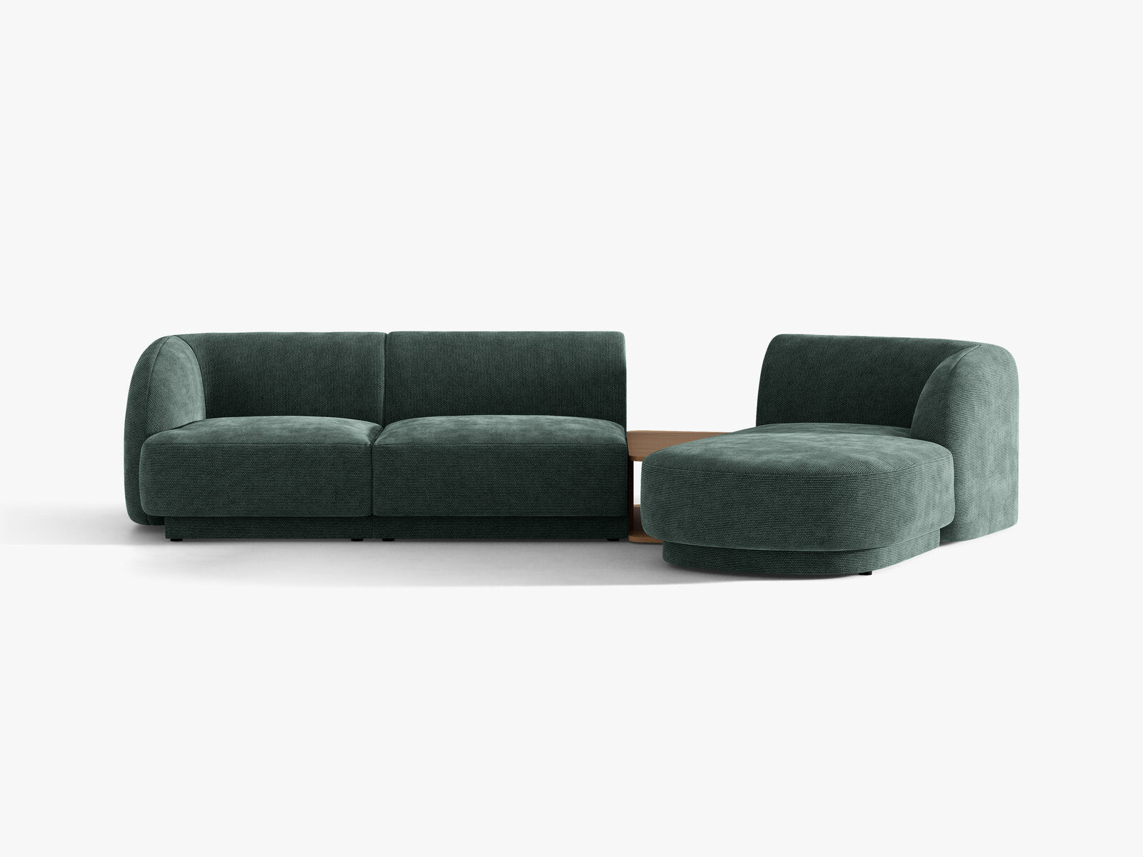 Micadoni Modulares Sofa Miley mit Recamiere 3-Sitzer Rechts Chenille Haga Petrol