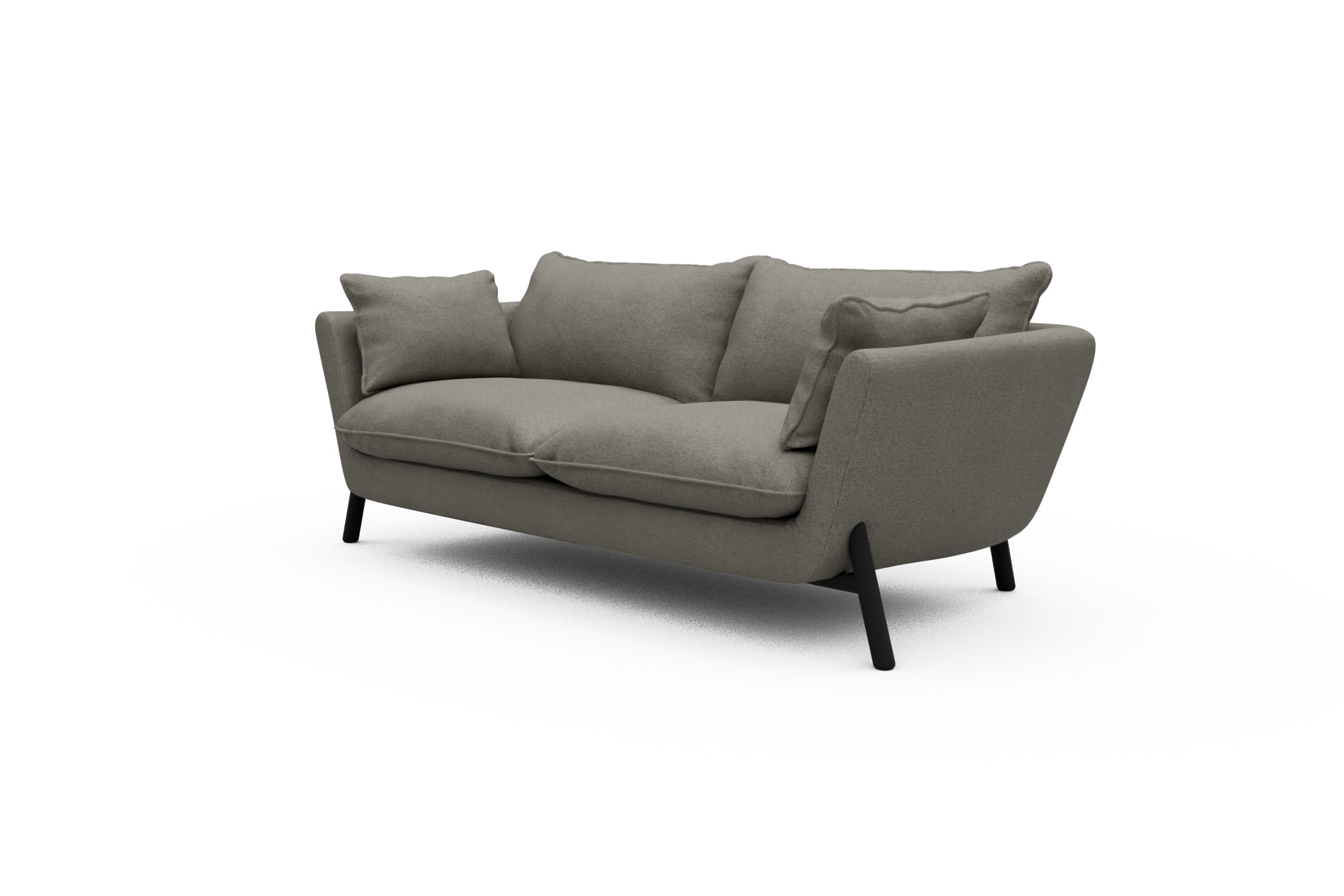 Sofa Emil PREMIUM 2-Sitzer Beinfarbe Eiche Schwarz Denari-Warm-Grey