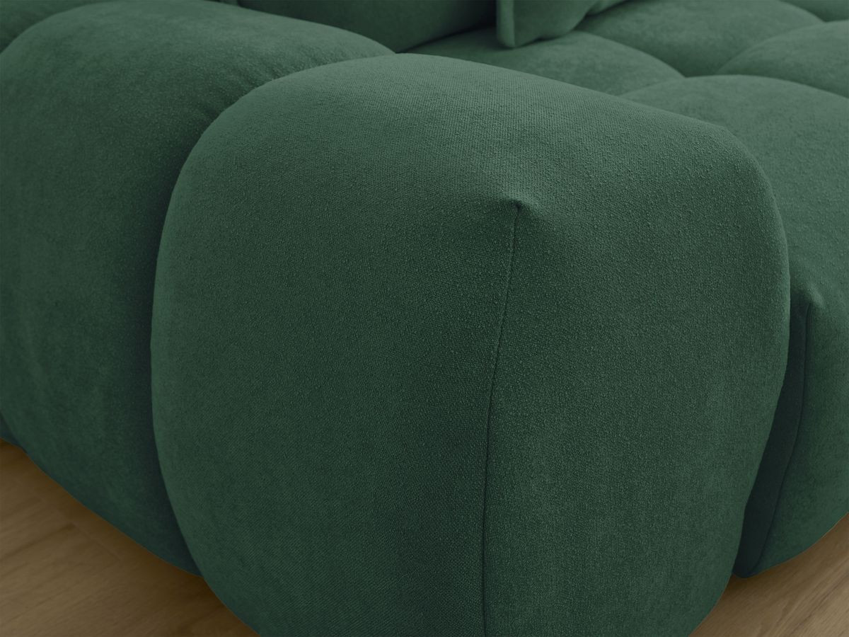 Bobochic Everest Schlafsofa 3-Sitzer mit Bettkasten und Pouf, 5 Kissen Strukturstoff Grün