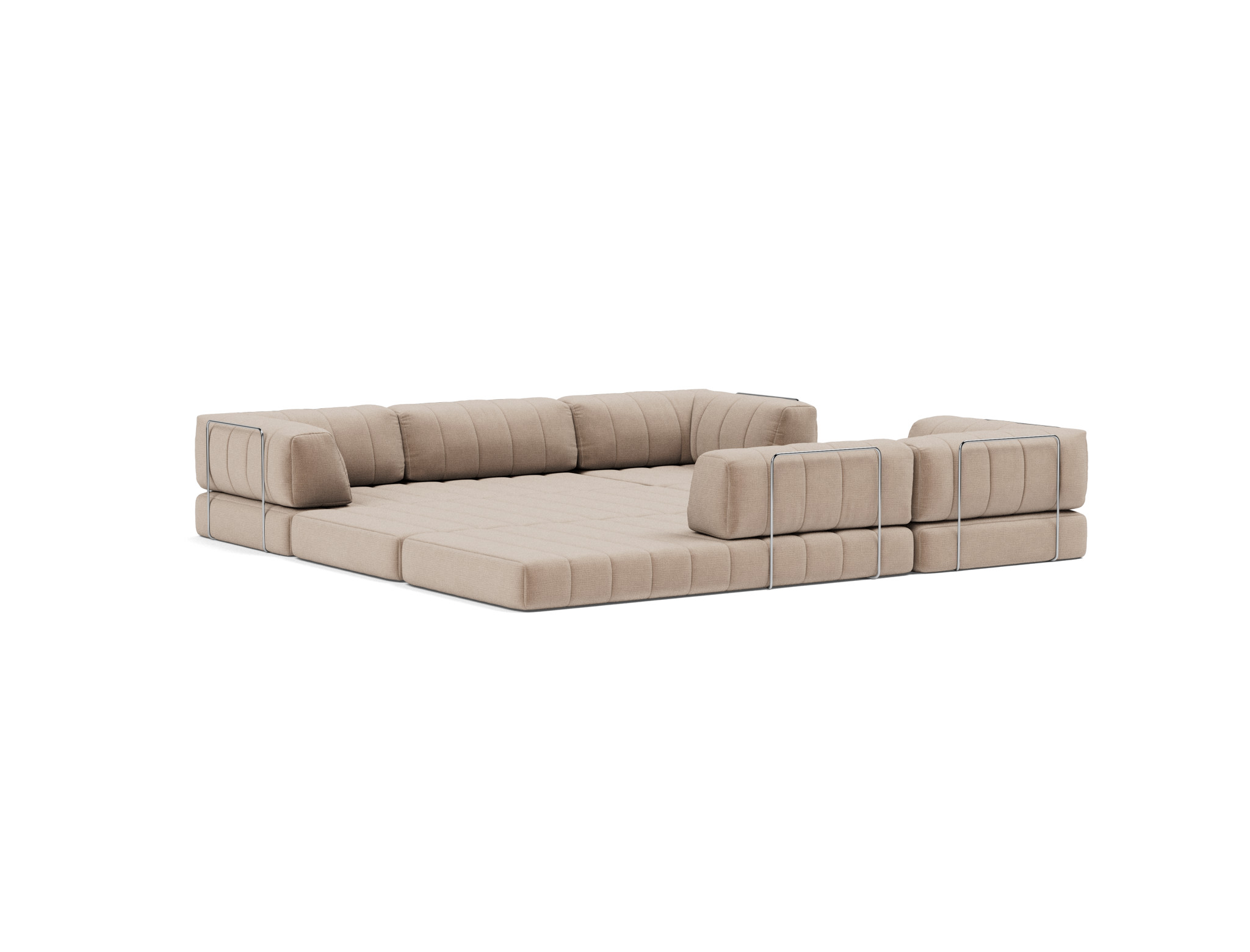 Eck-Schlafsofa CozyPad mit Armlehnen Chenille Esina 417-Mocha