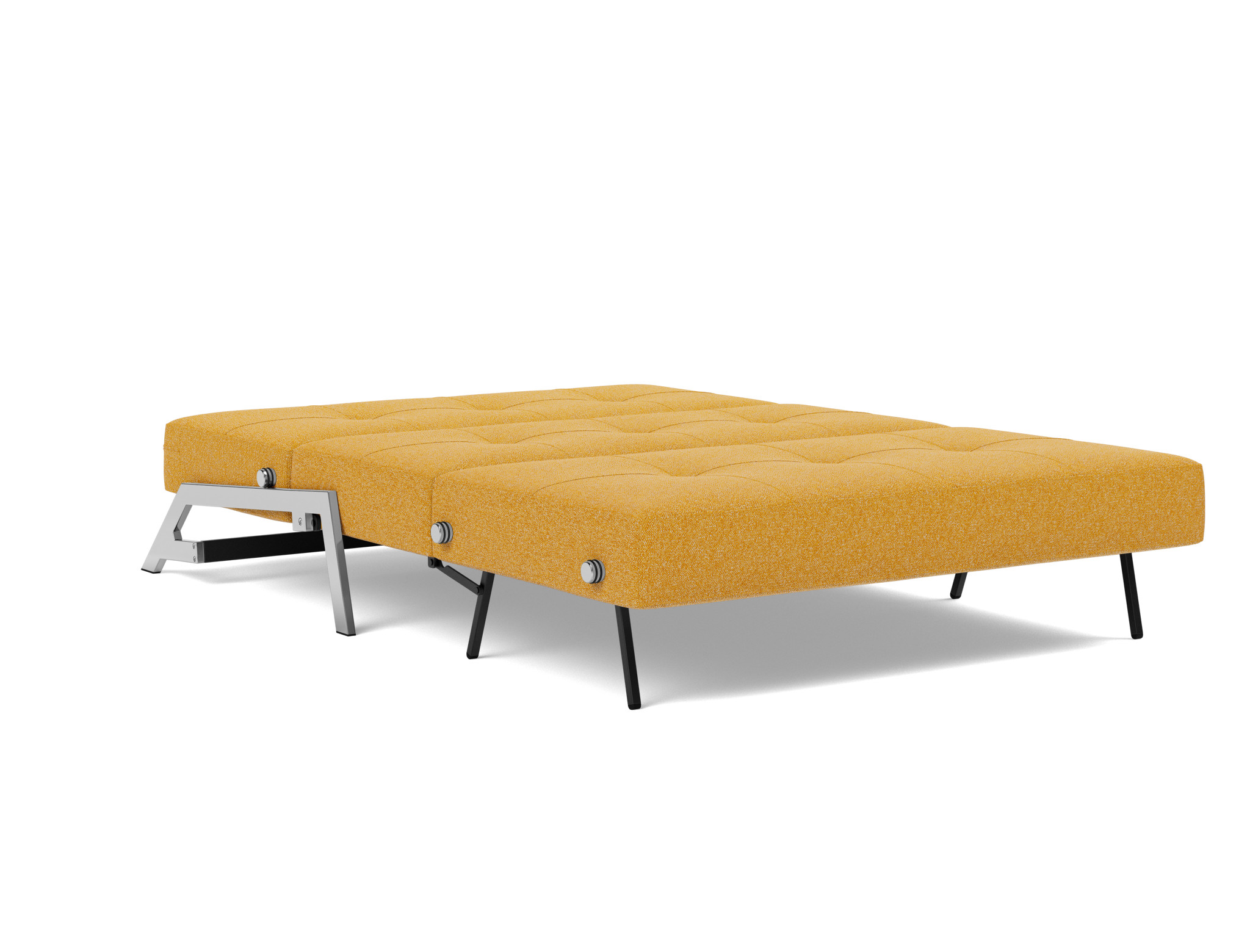 Schlafsofa Cubed 140 Boucle Skandi 536-Ochre Beine Chrom