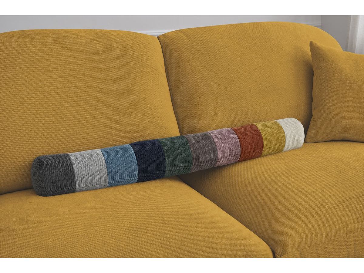 Bobochic Cezanne Schlafsofa 3-Sitzer Stoff Gelb, Liegefläche 140 × 194 cm