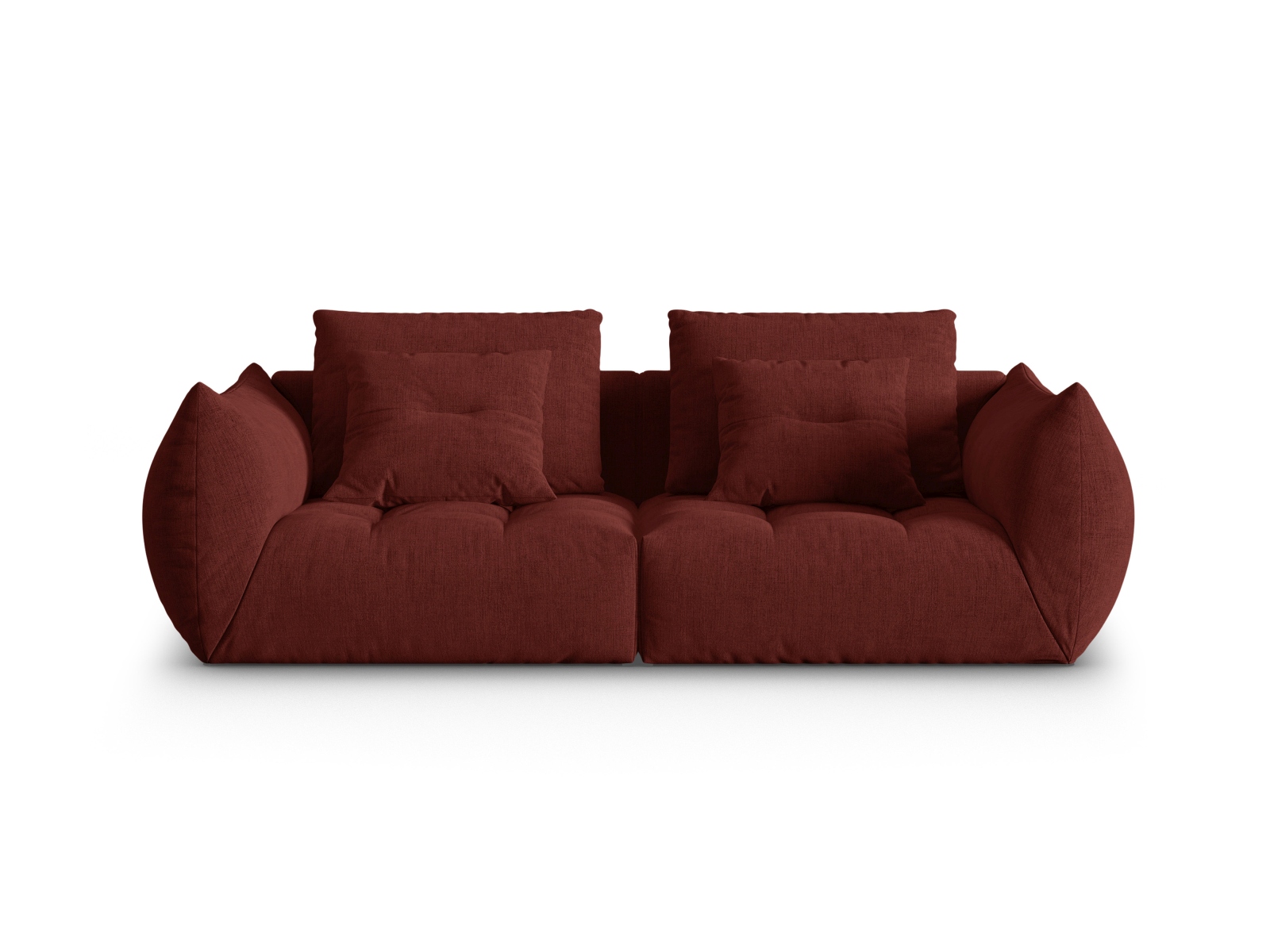 Micadoni Sofa Bloom 3-Sitzer Strukturierter Stoff Rot