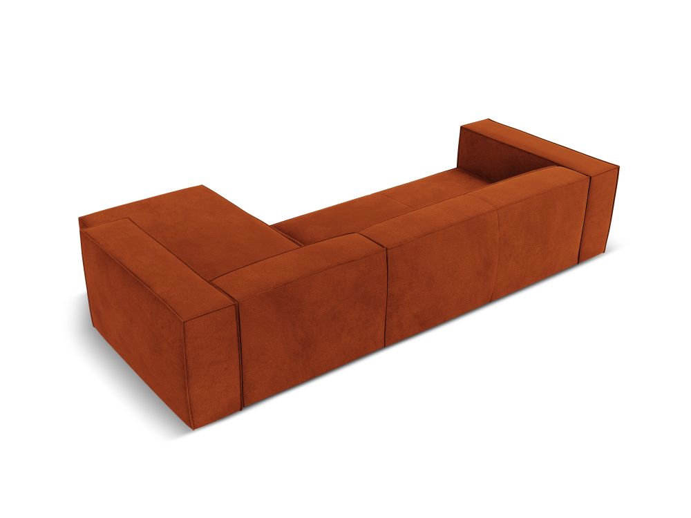 Cosmopolitan Design Ecksofa Turin 5-Sitzer Strukturierter Stoff Rosario Terrakotta Rechts