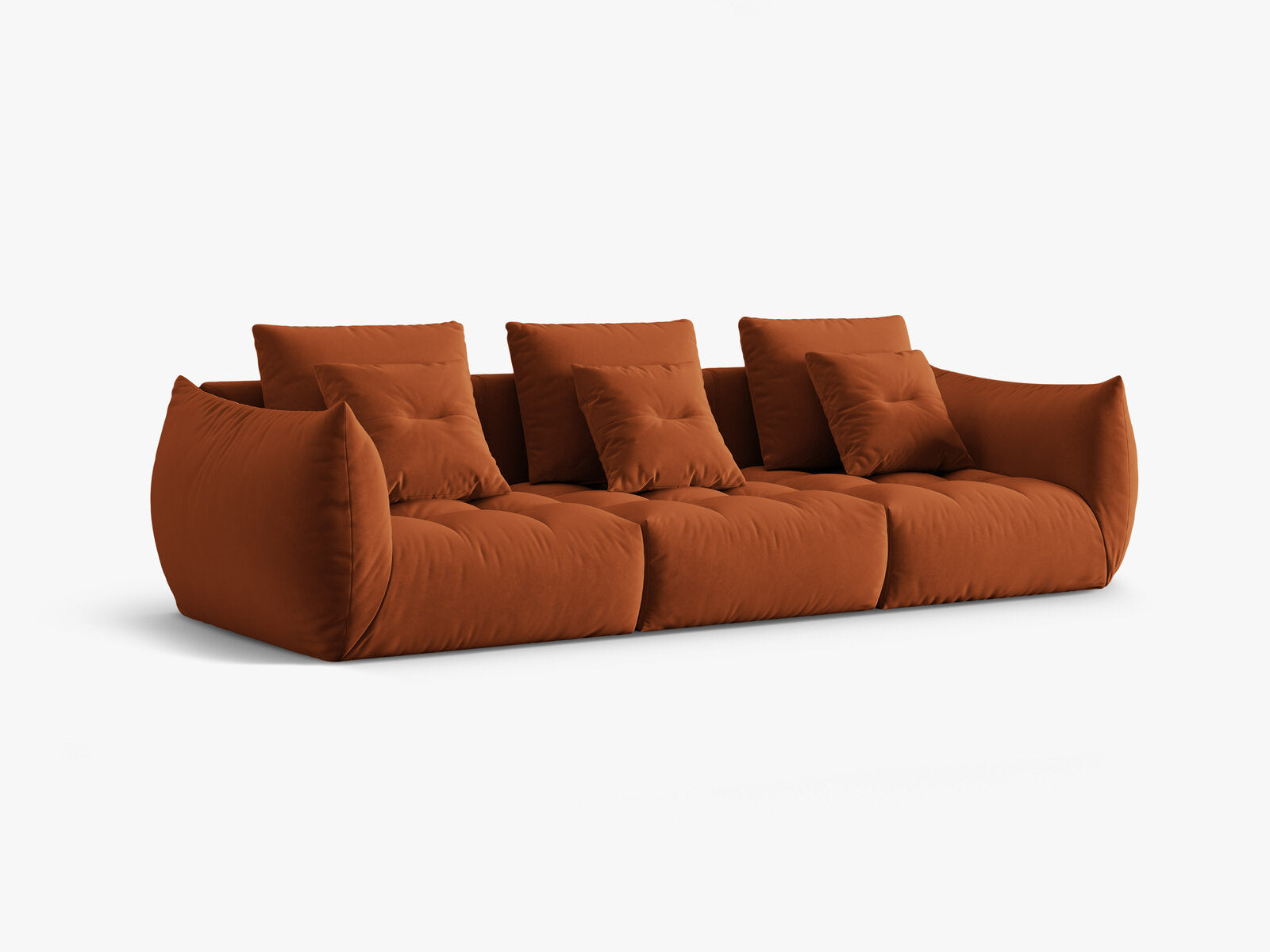 Micadoni Sofa Bloom 4-Sitzer Samt Terrakotta