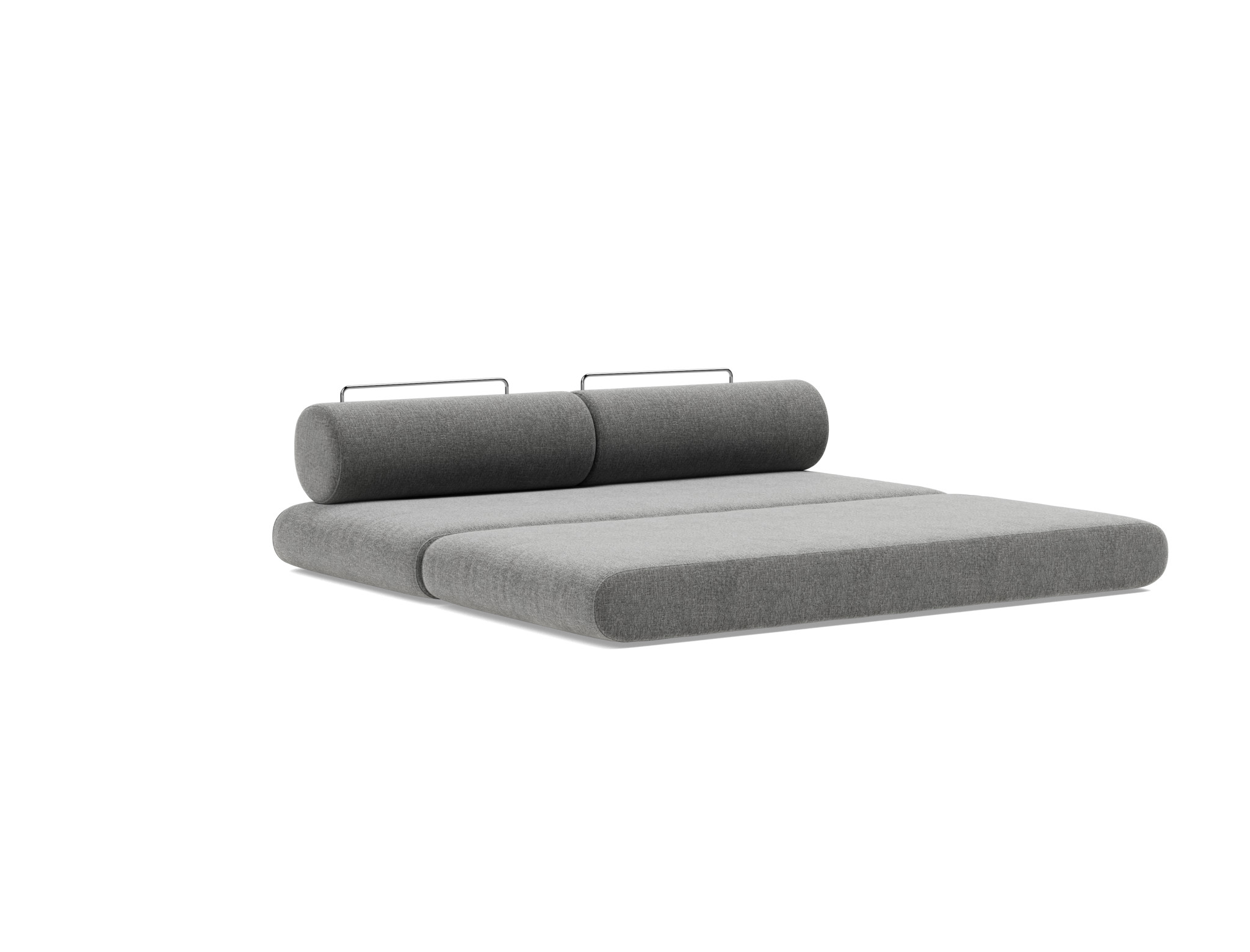 Tagesbett Circlus mit Rückenrollen Strukturierter Stoff Twist 563-Charcoal