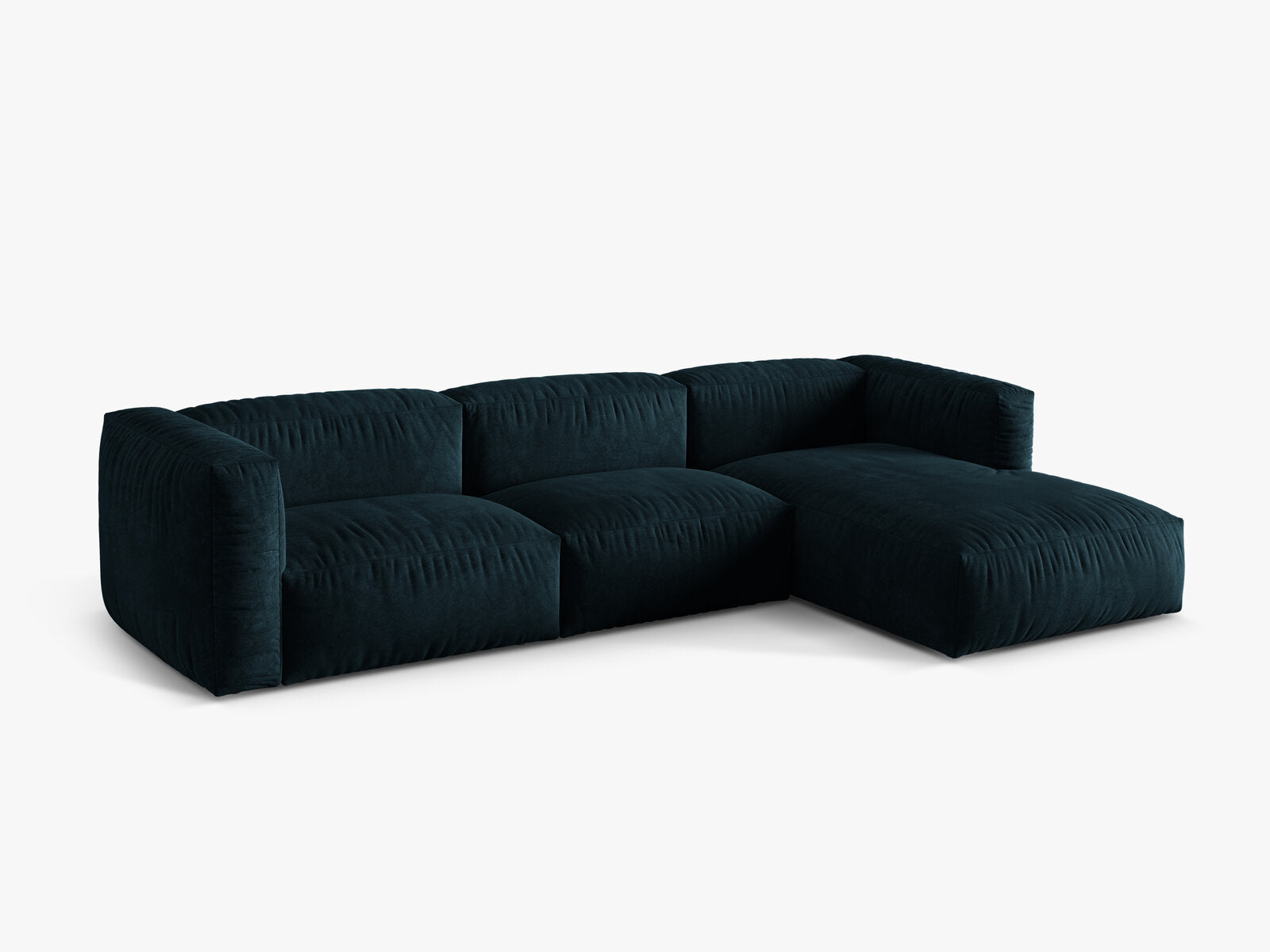 Micadoni Ecksofa Martina 3-Sitzer Rechts Samt Vogue Tiefes Petrol