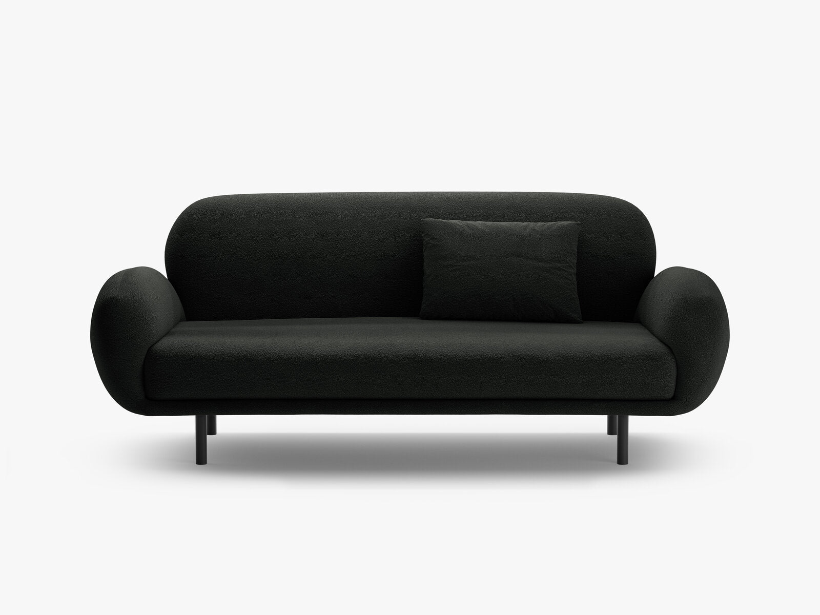 Micadoni Sofa Poppy 2-Sitzer große Version Boucle Baloo Schwarz