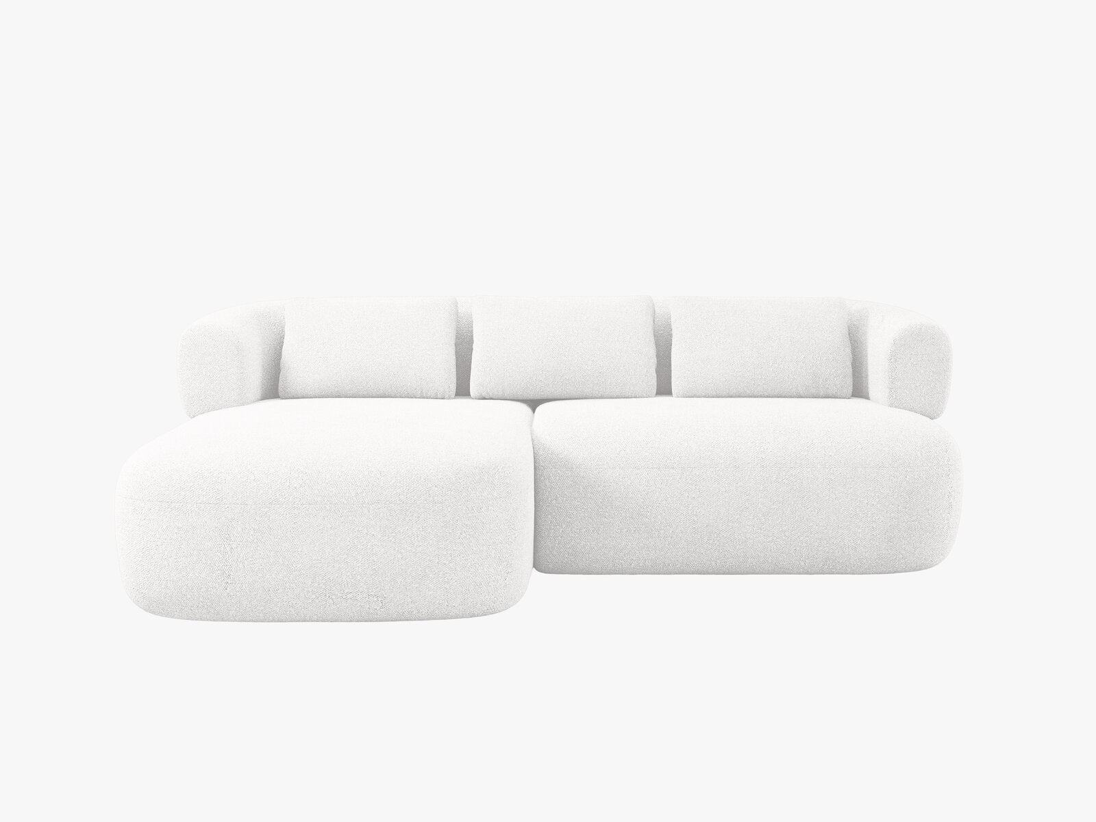 Micadoni 5-Sitzer Ecksofa Jenny Kleine Version Links Boucle Now or Never Elfenbein