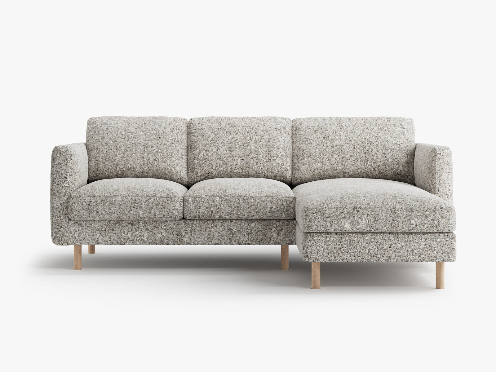 Micadoni Ecksofa Eden 3-Sitzer Rechts Strukturierter Stoff Beige Melange