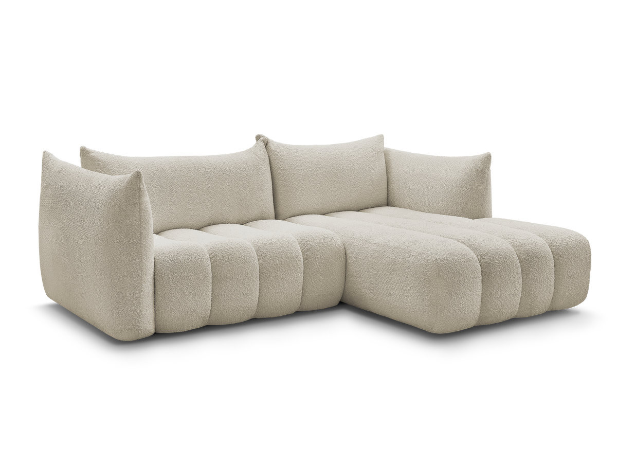 Bobochic Azra Ecksofa 262 × 178 cm Bouclé-Stoff Beige Ecke rechts