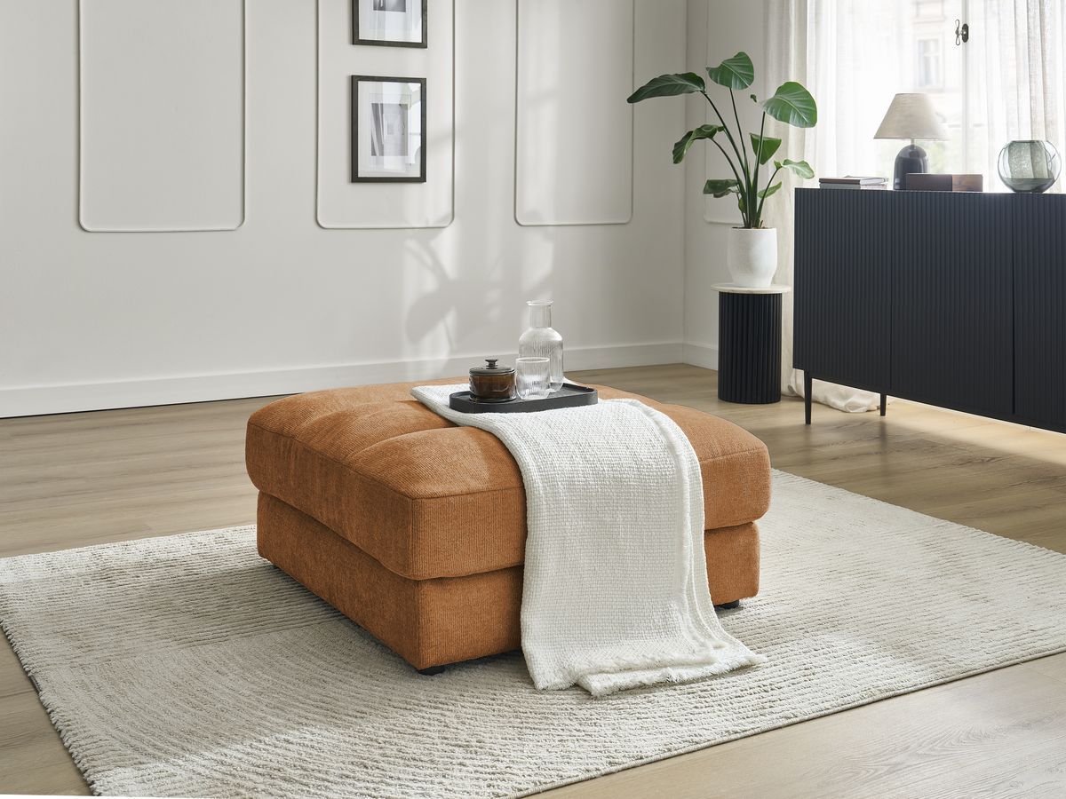 Bobochic Sierra Pouf Strukturstoff Orange