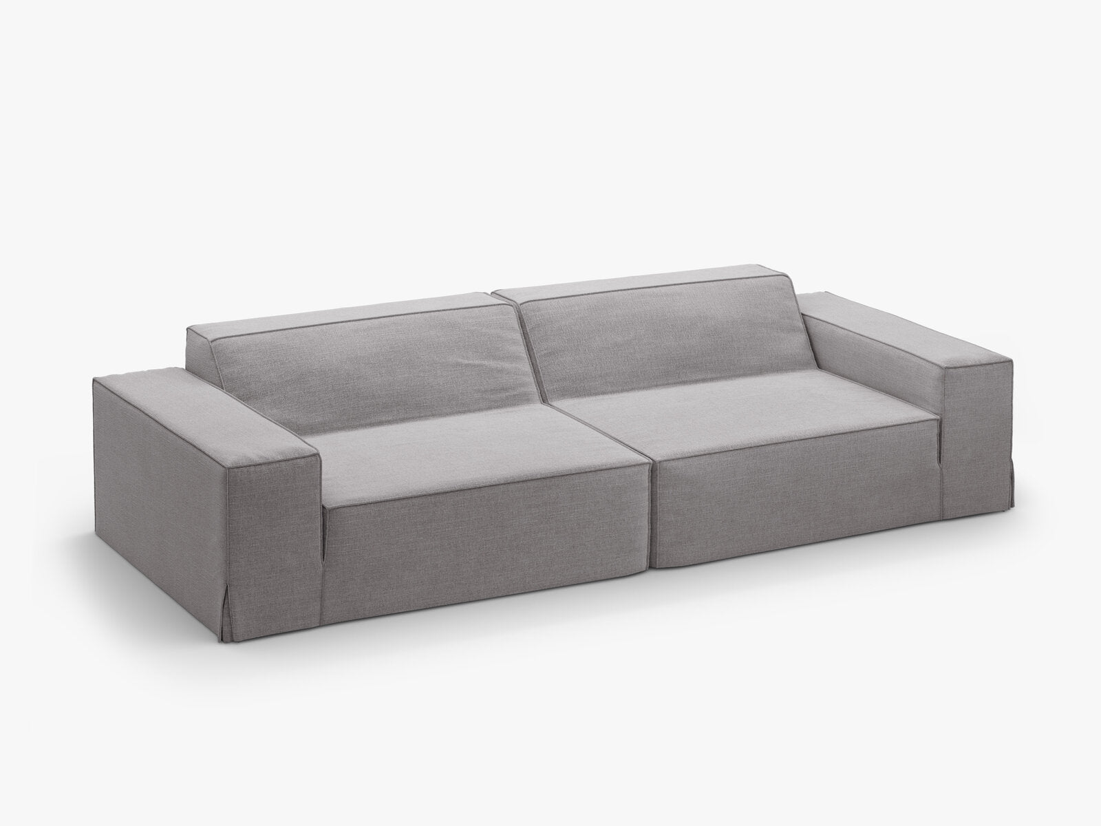 Micadoni Sofa Jodie 4-Sitzer Strukturierter Stoff Lins Warmes Grau
