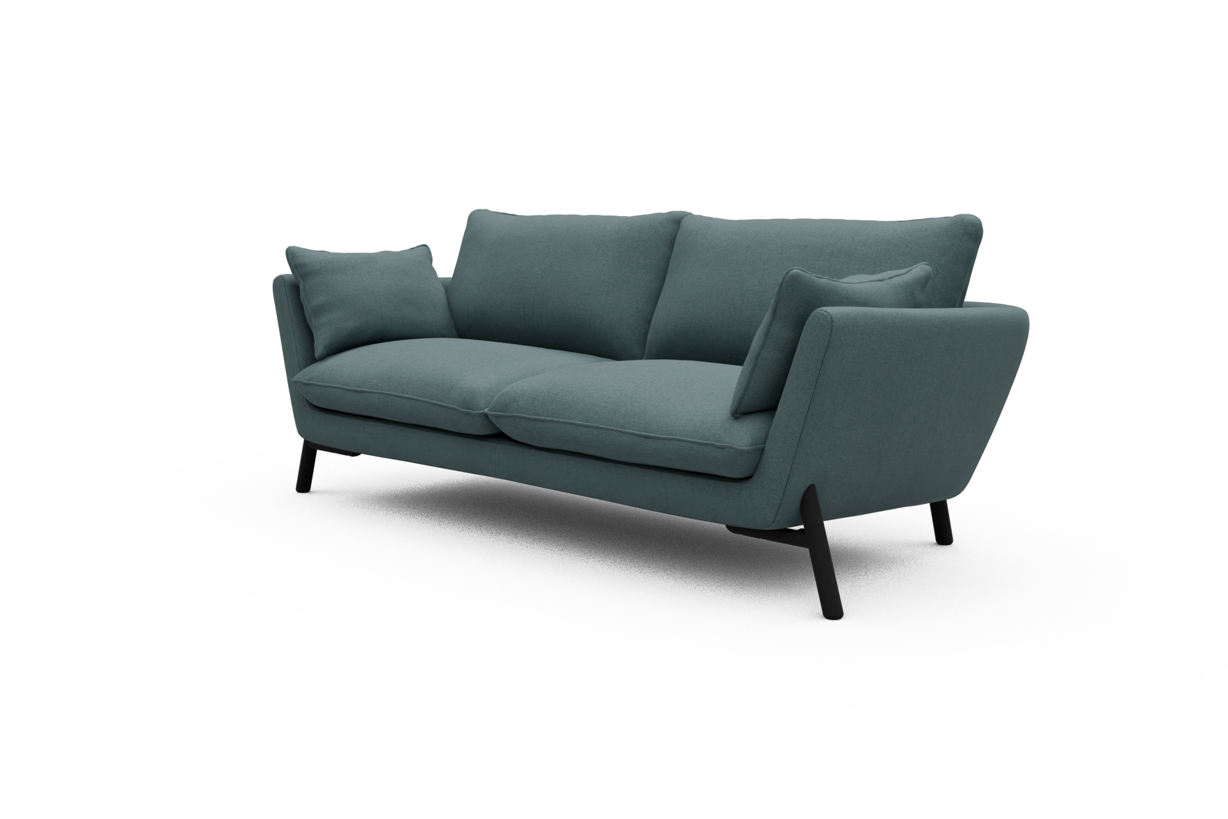 Sofa Emil 3-Sitzer Beinfarbe Eiche Schwarz Satya-Niagara