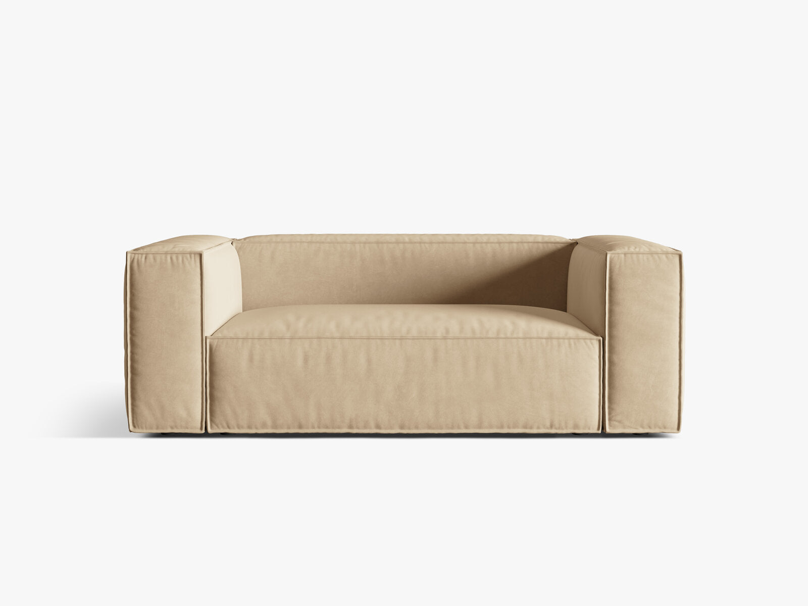 Micadoni Sofa Nuria 2-Sitzer Samt Nude