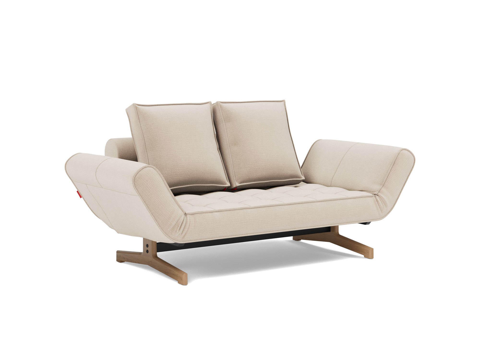 Tagesbett Ghia Chenille Esina 410-Almond-Beige Beine Eiche