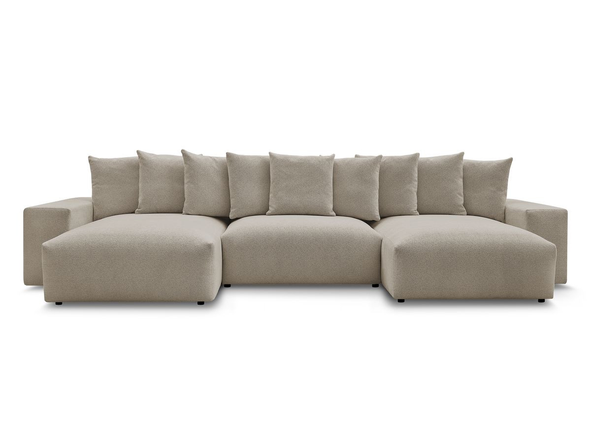 Bobochic Voltaire Wohnlandschaft 420 × 165 cm Melange-Stoff Taupe