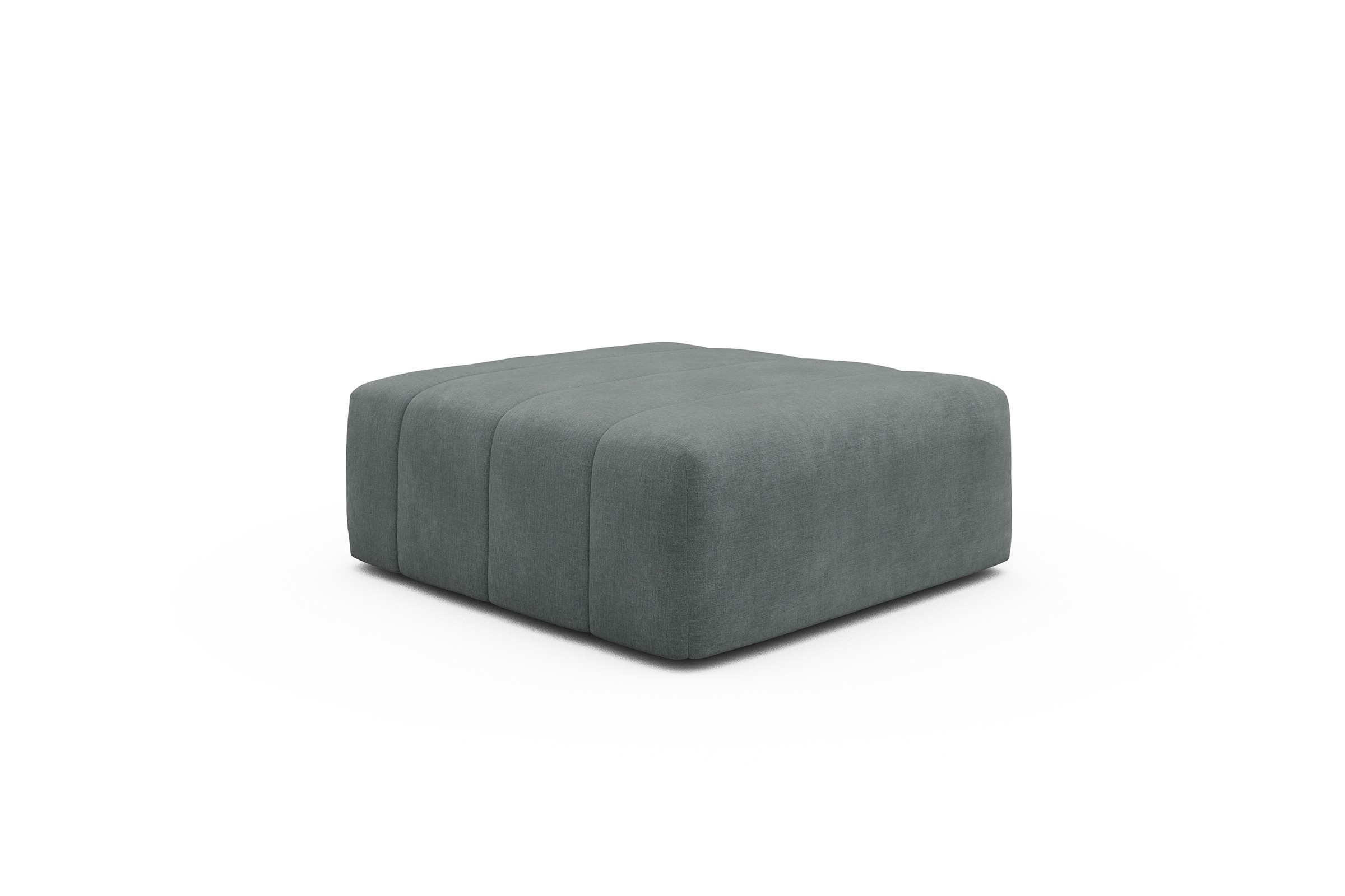 Sitzhocker Hugo Ottomane Smooth-Silver-Grey