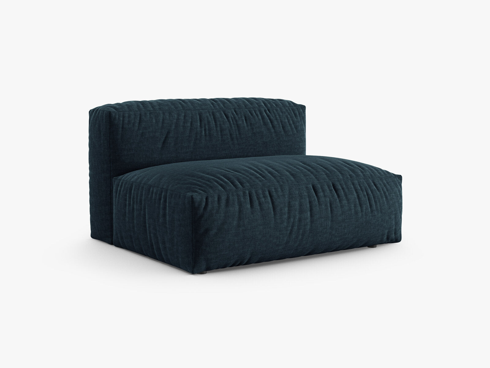 Micadoni Mittelmodul Martina 1-Sitzer Groß 90cm Sitztiefe Strukturierter Stoff Boston Jeansblau