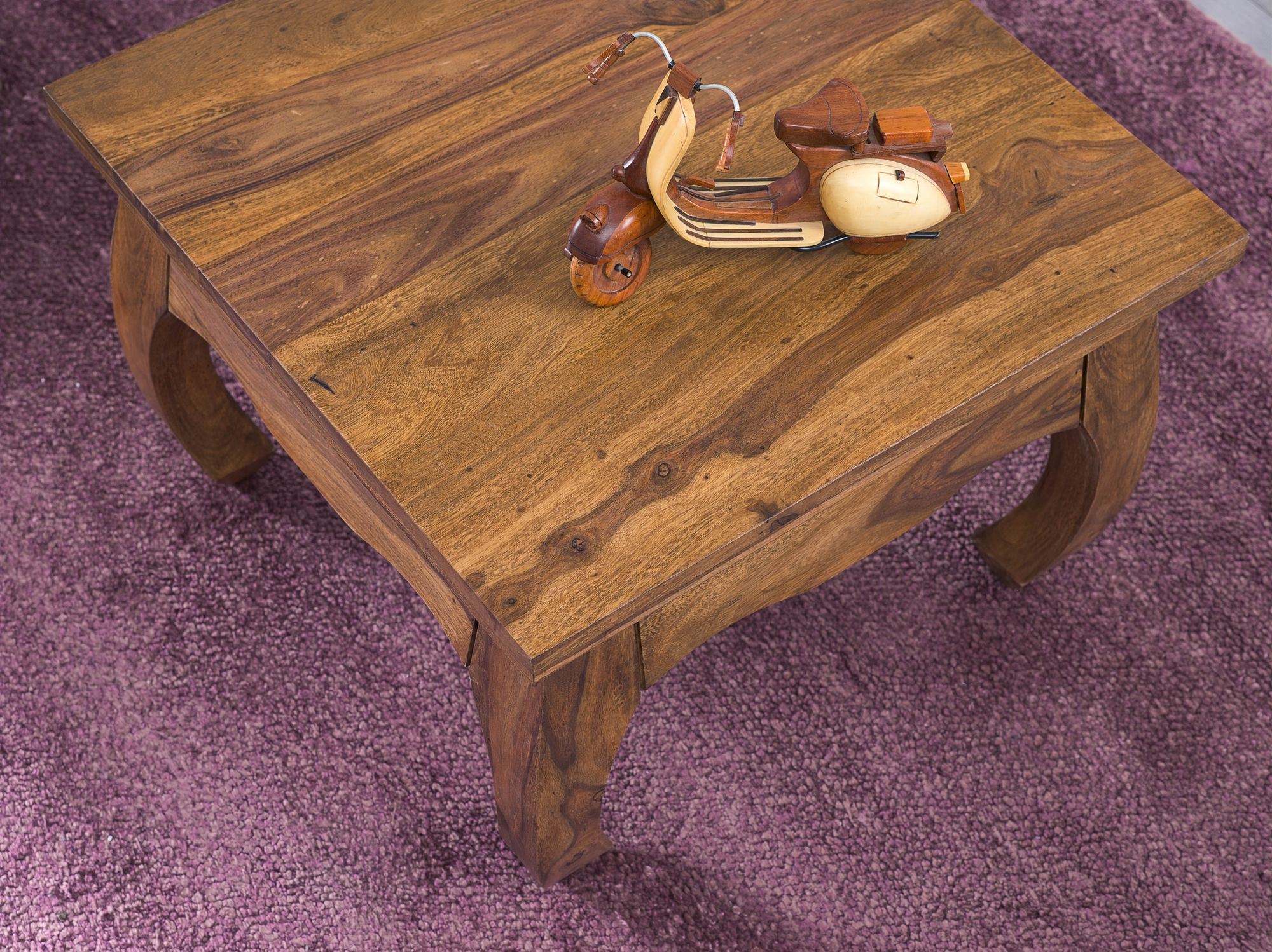 Couchtisch Rognan Massivholz Dunkelbraun 60 × 60 cm