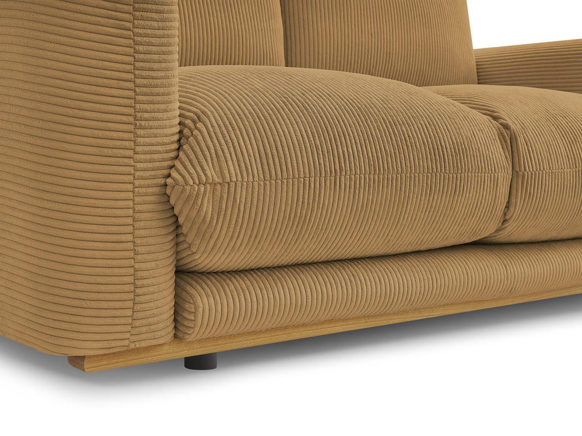 Bobochic Ernest Sofa 3-Sitzer mit Pouf 193 × 106 cm Cordsamt Gelb
