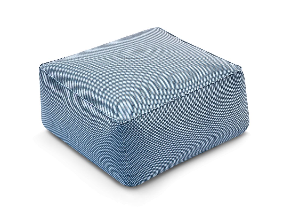 Bobochic Riviera Pouf 80 × 80 cm Melange-Stoff Dunkelblau
