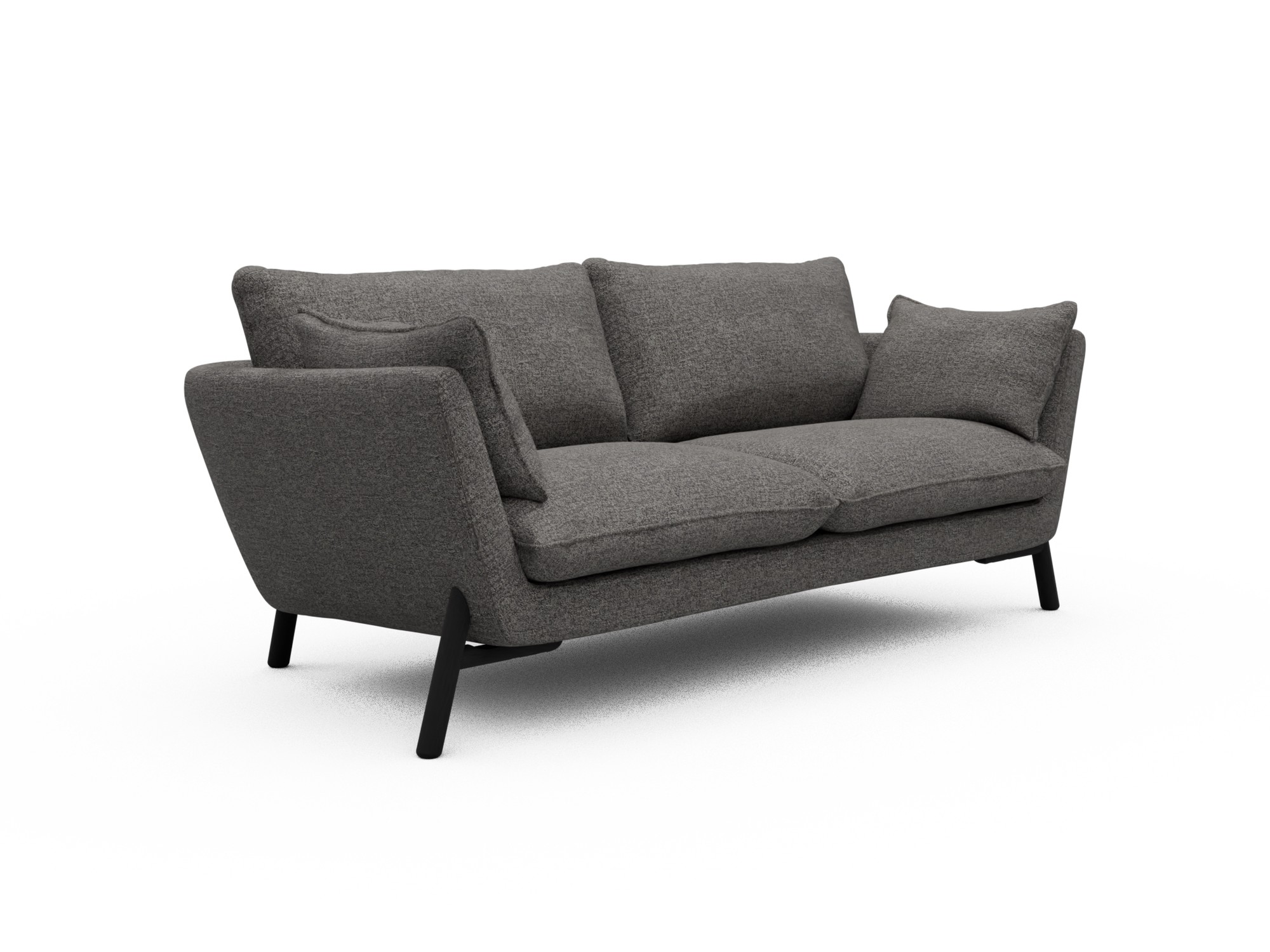 Skandi Home Sofa Emil 2-Sitzer Beinfarbe Eiche Schwarz Carreno-Salt-and-Pepper moebelfaktor
