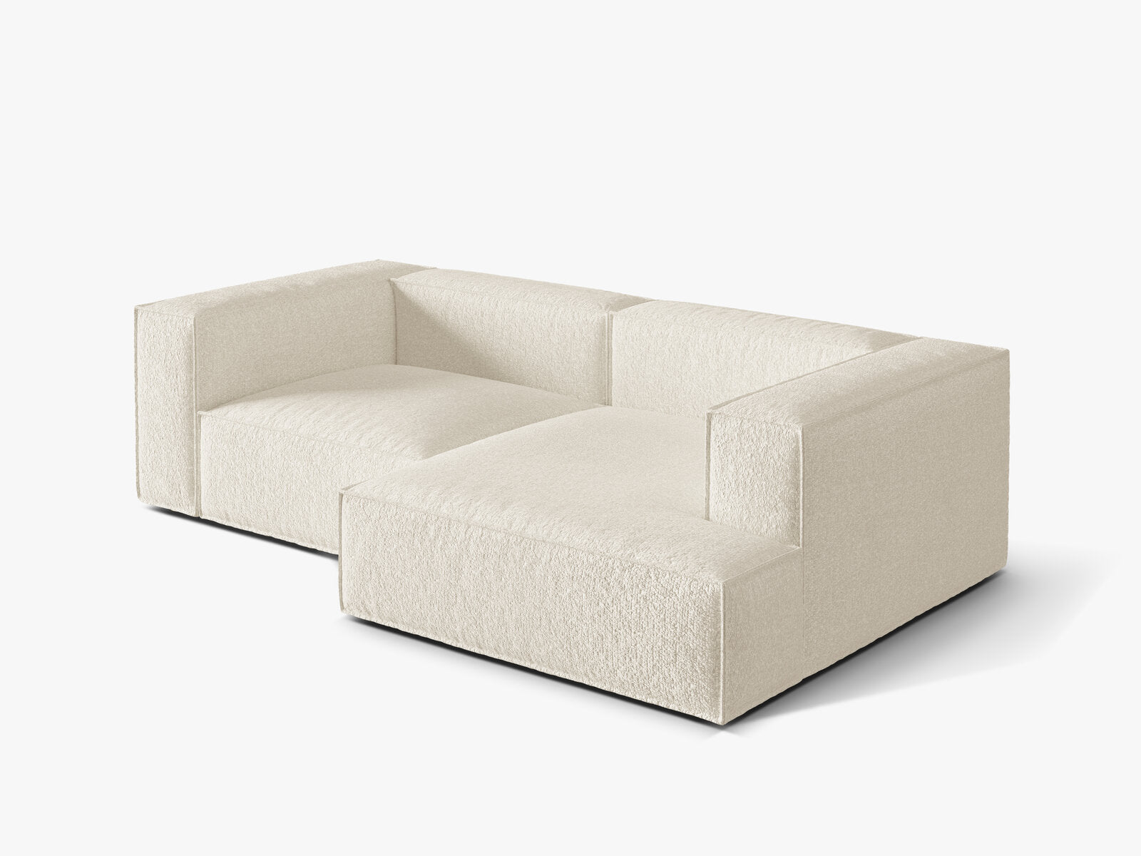 Micadoni Ecksofa Nuria 3-Sitzer Rechts Boucle Elfenbein