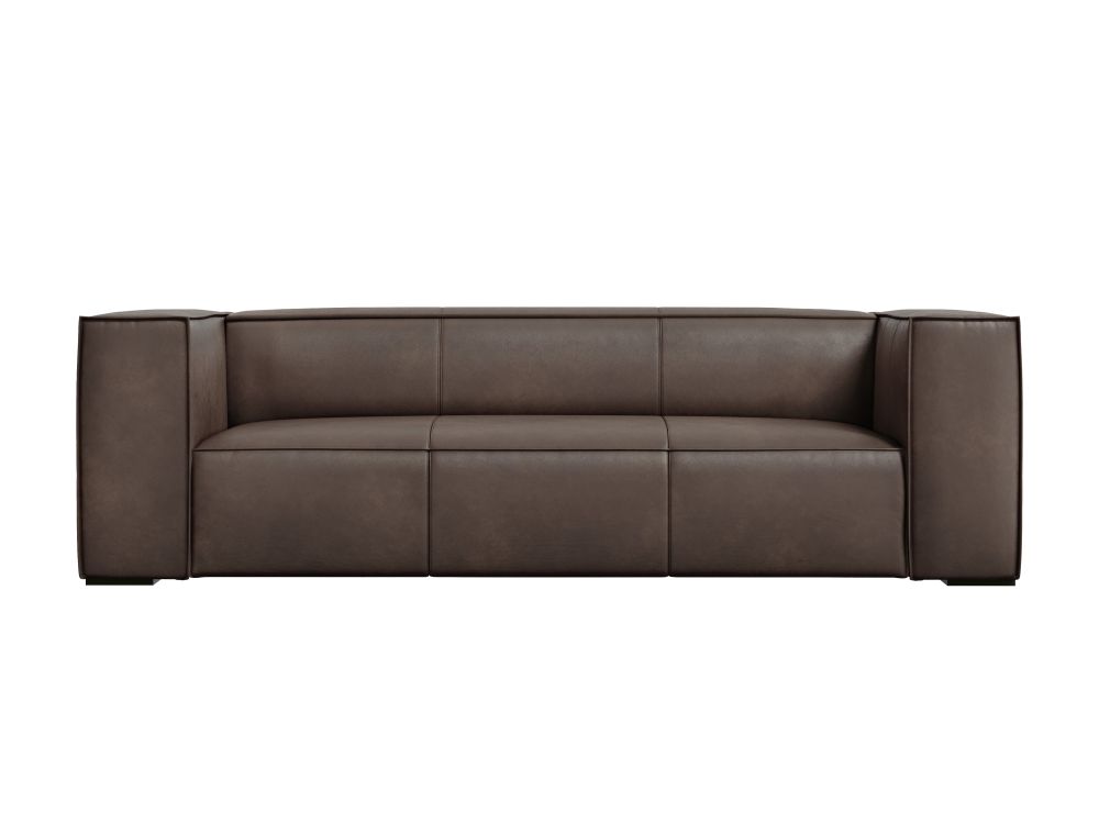 Cosmopolitan Design Sofa Turin 3-Sitzer Leder Granada Graubraun