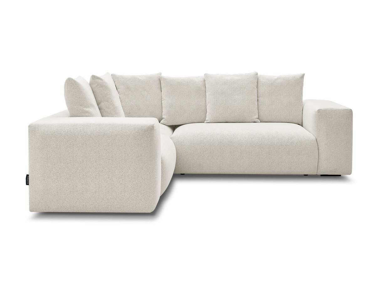 Bobochic Voltaire Ecksofa 268 × 214 cm Melange-Stoff Weiß Ecke links