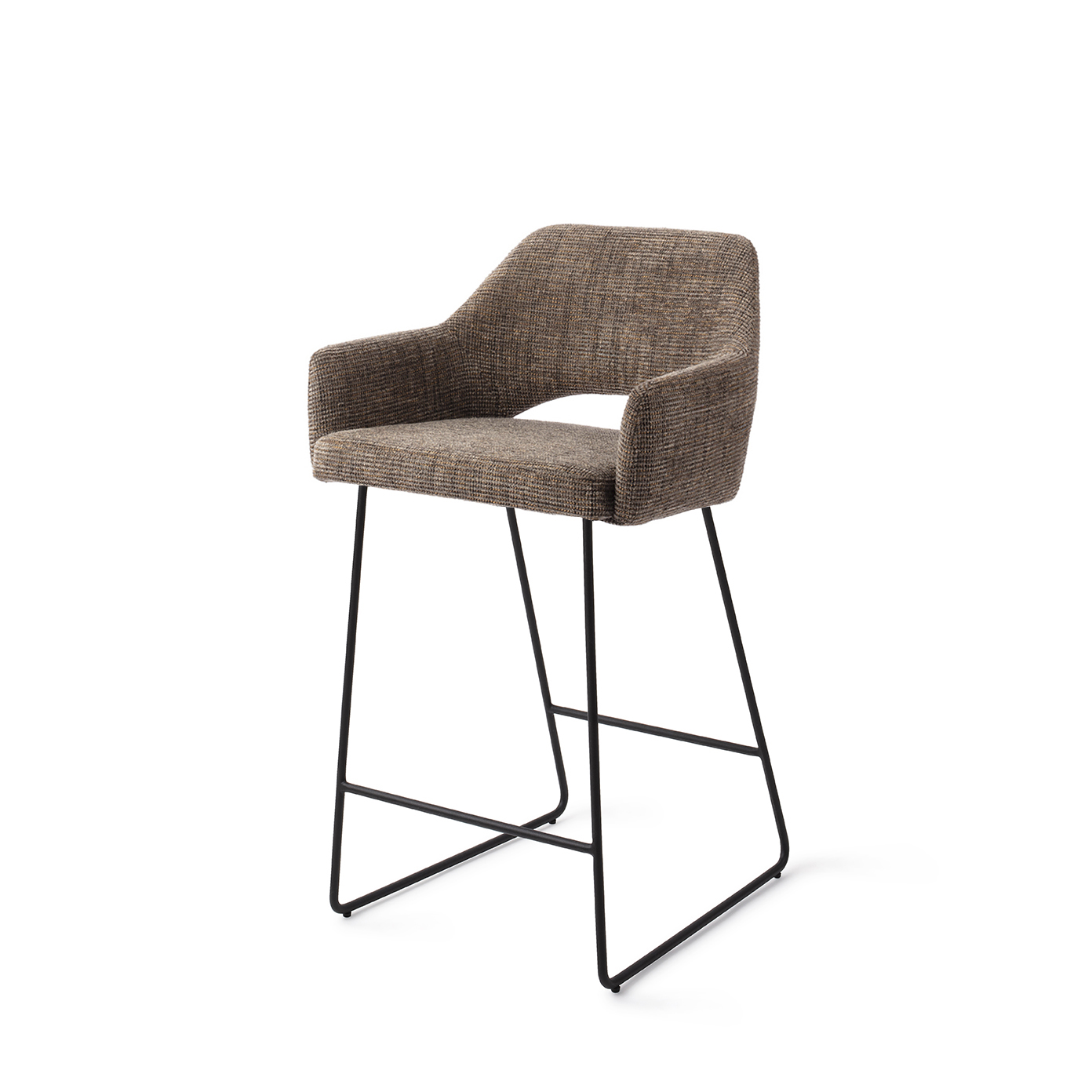 Jesper Home Barhocker Yanai Checked Chestnut Slide Schwarz Tresenhöhe 65 cm