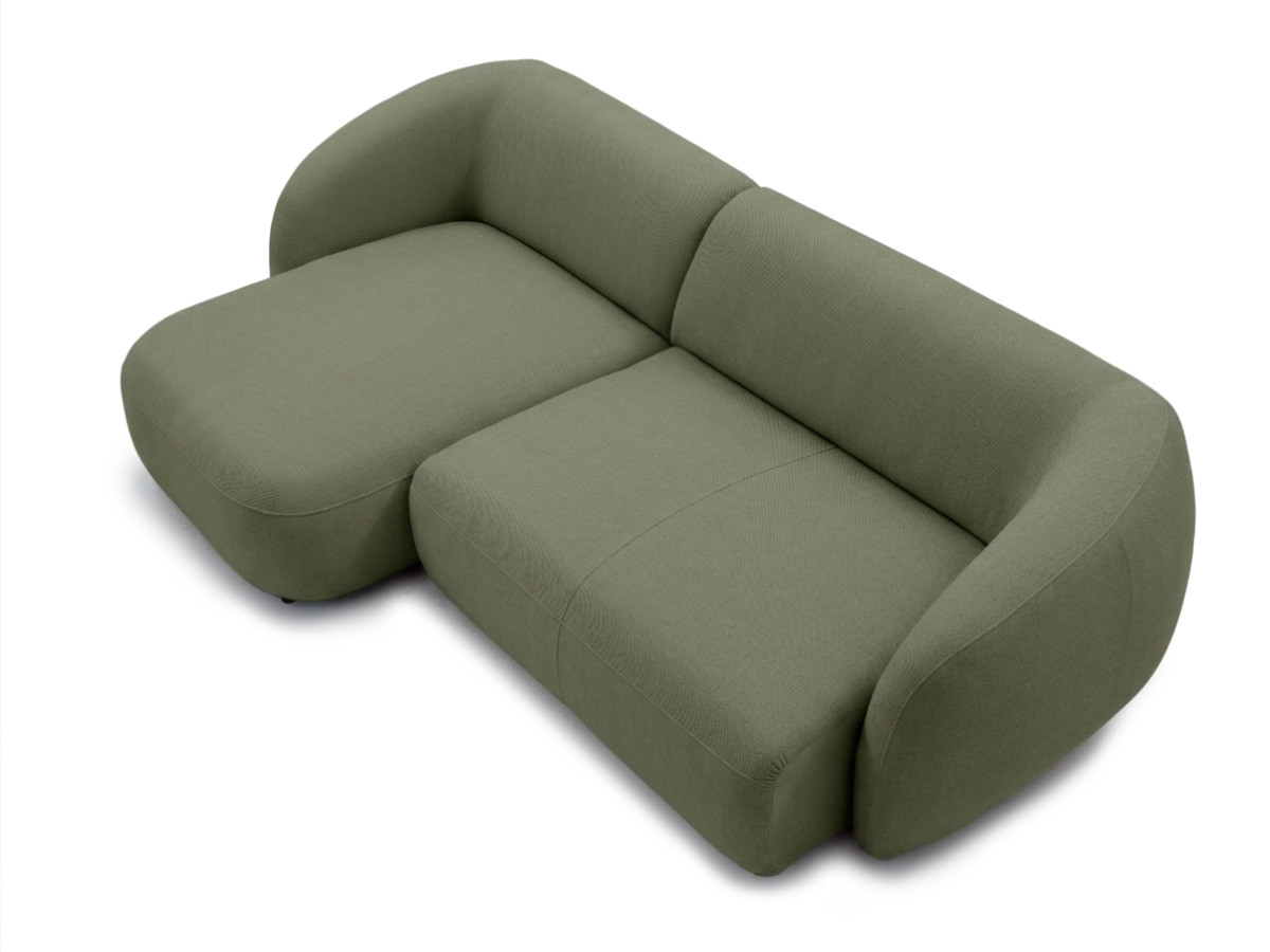 Bobochic Halo Ecksofa mit Schlaffunktion Stoff Grün Ecke links