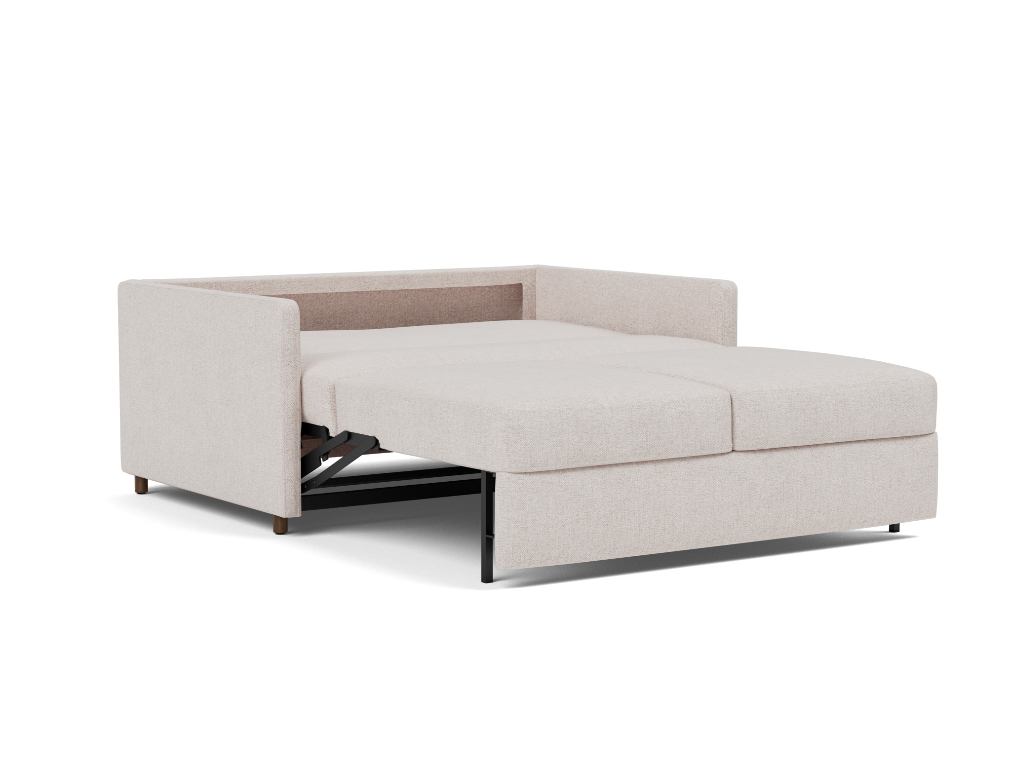Schlafsofa Neah mit Slim-Armlehnen 140 Strukturierter Stoff Weda 300-Weda-Sand