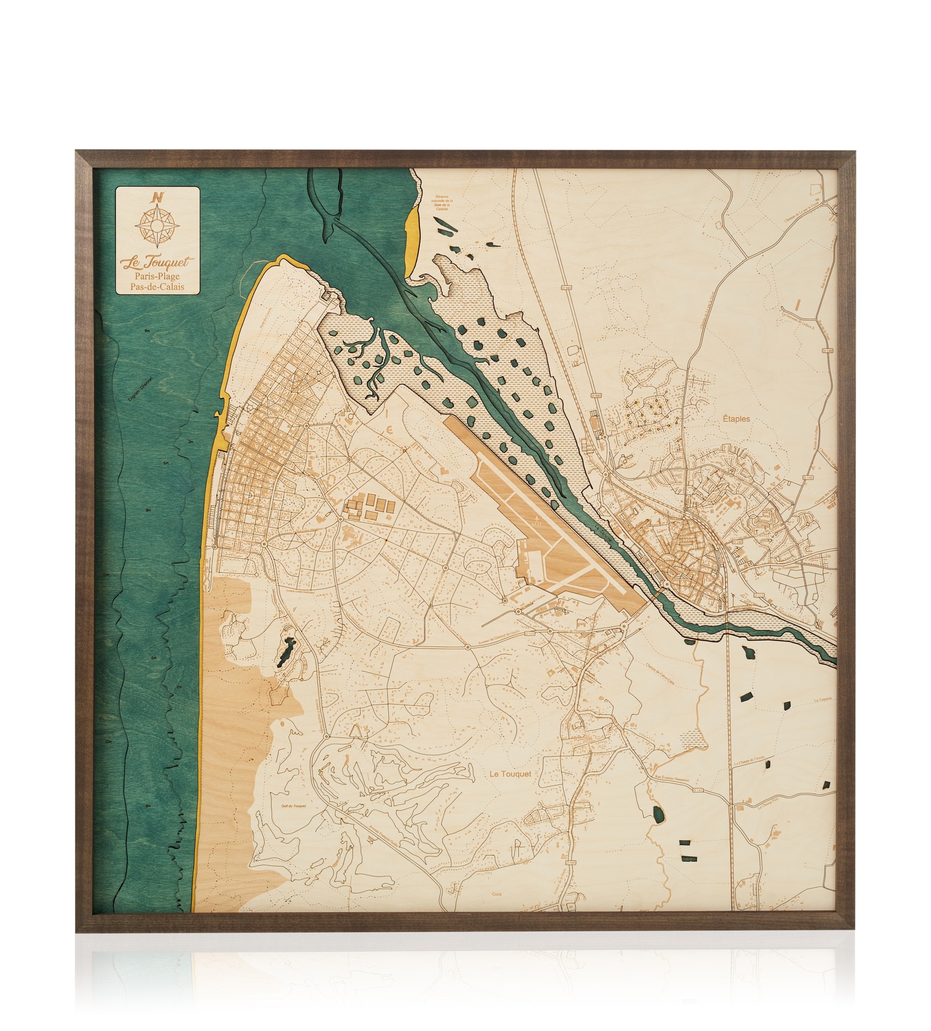 Cutting Brothers 3D Holz-Wandkarte Le Touquet Paris Plage 76 x 76 moebelfaktor
