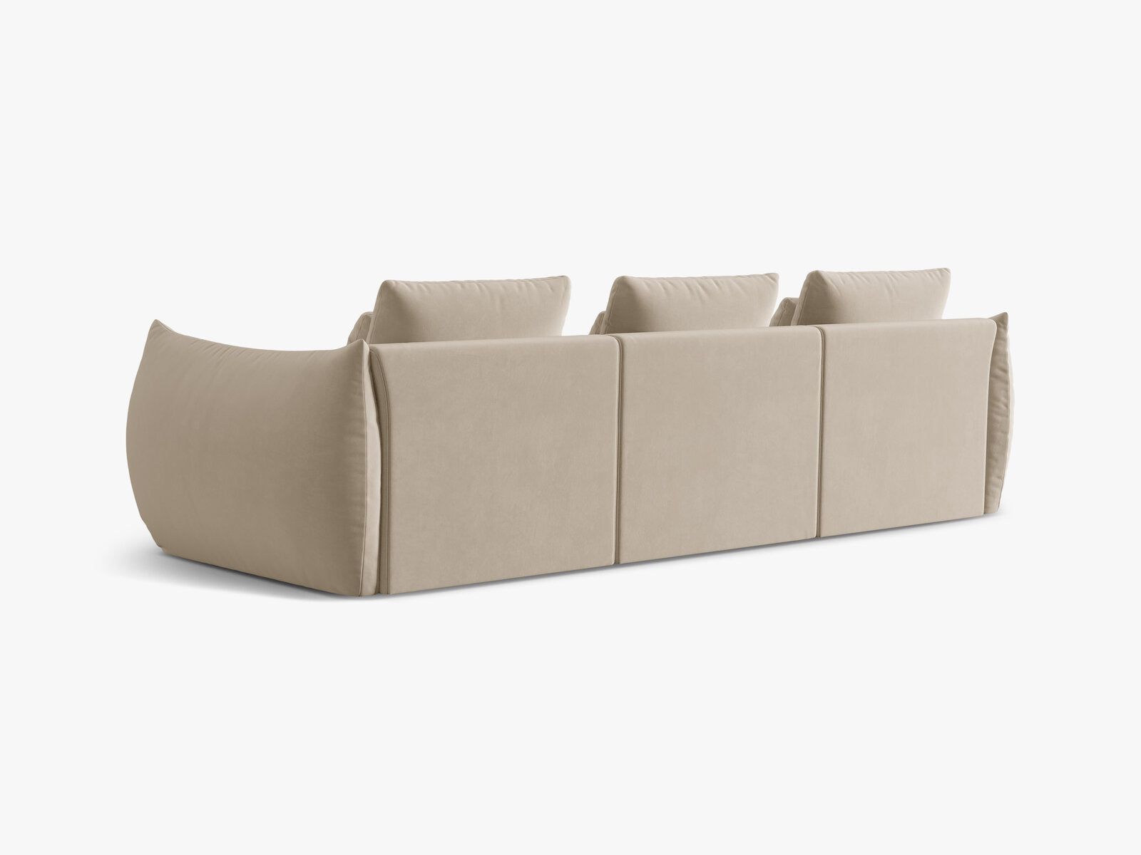 Micadoni Sofa Bloom 4-Sitzer Samt Ecru