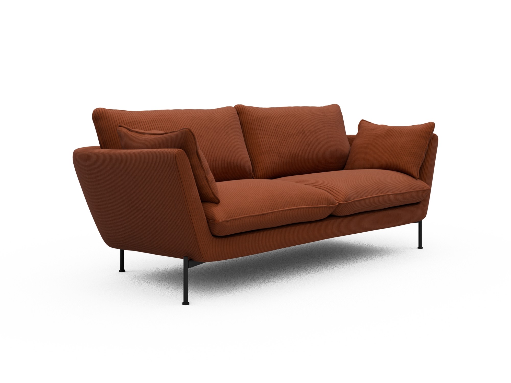 Skandi Home Sofa Anton 2-Sitzer Corduroy-Burnt-Orange moebelfaktor
