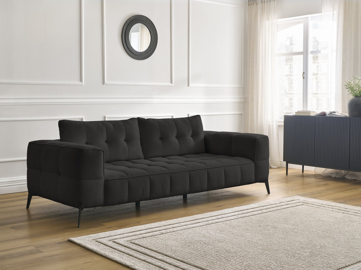 Bobochic Anis Sofa 3-Sitzer Strukturstoff Schwarz