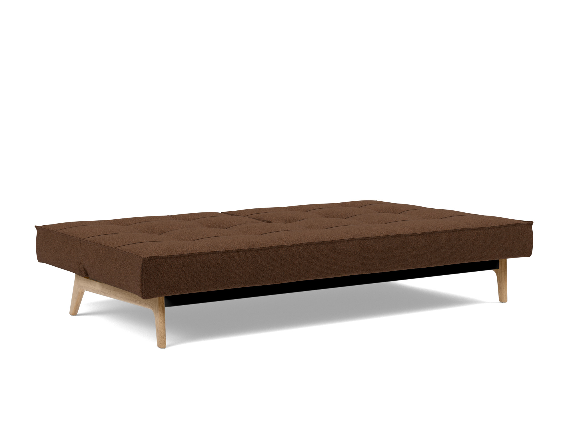Schlafsofa Splitback Strukturierter Stoff Taura 359-Cappuccino Beine Eiche