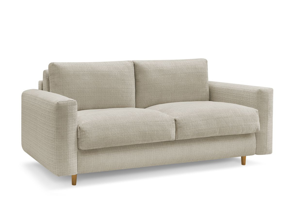 Bobochic Cocoone Schlafsofa 3-Sitzer Strukturstoff Beige, Liegefläche 160 × 200 cm