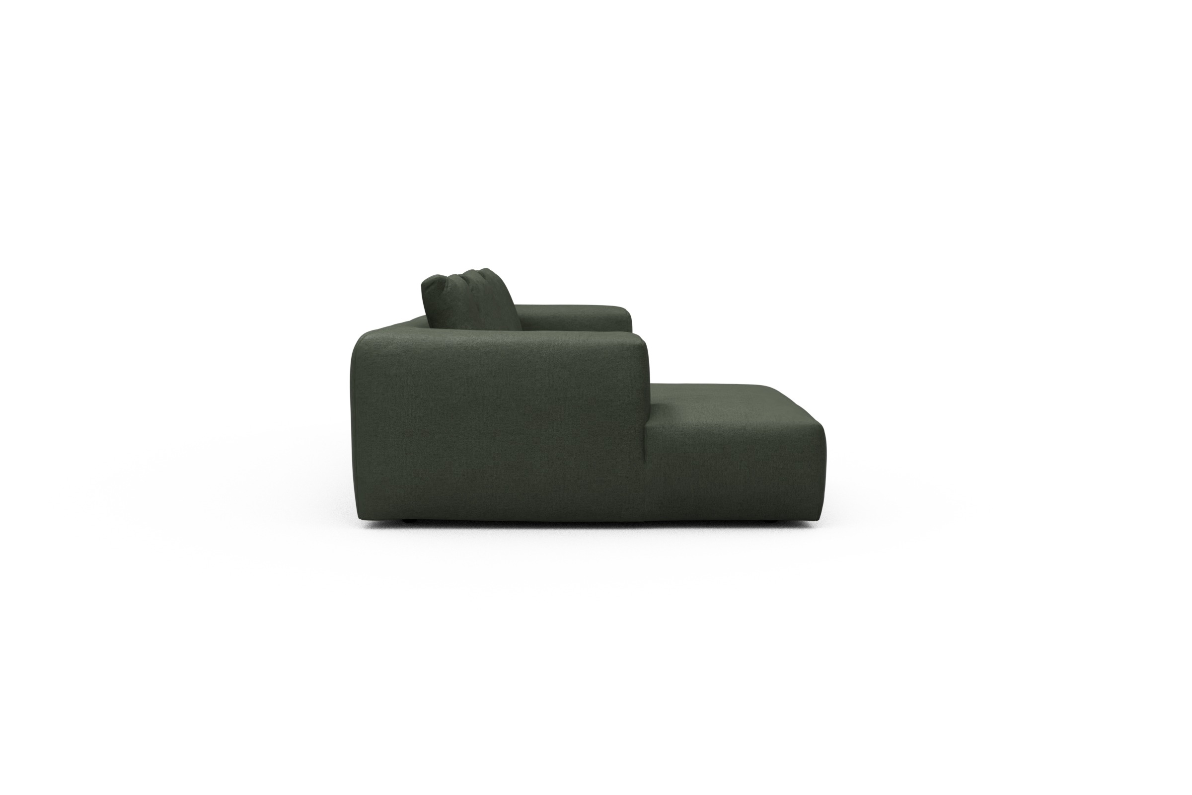 Ecksofa Fred Chaiselongue links mit 2,5-Sitzer Denari-Forest-Green