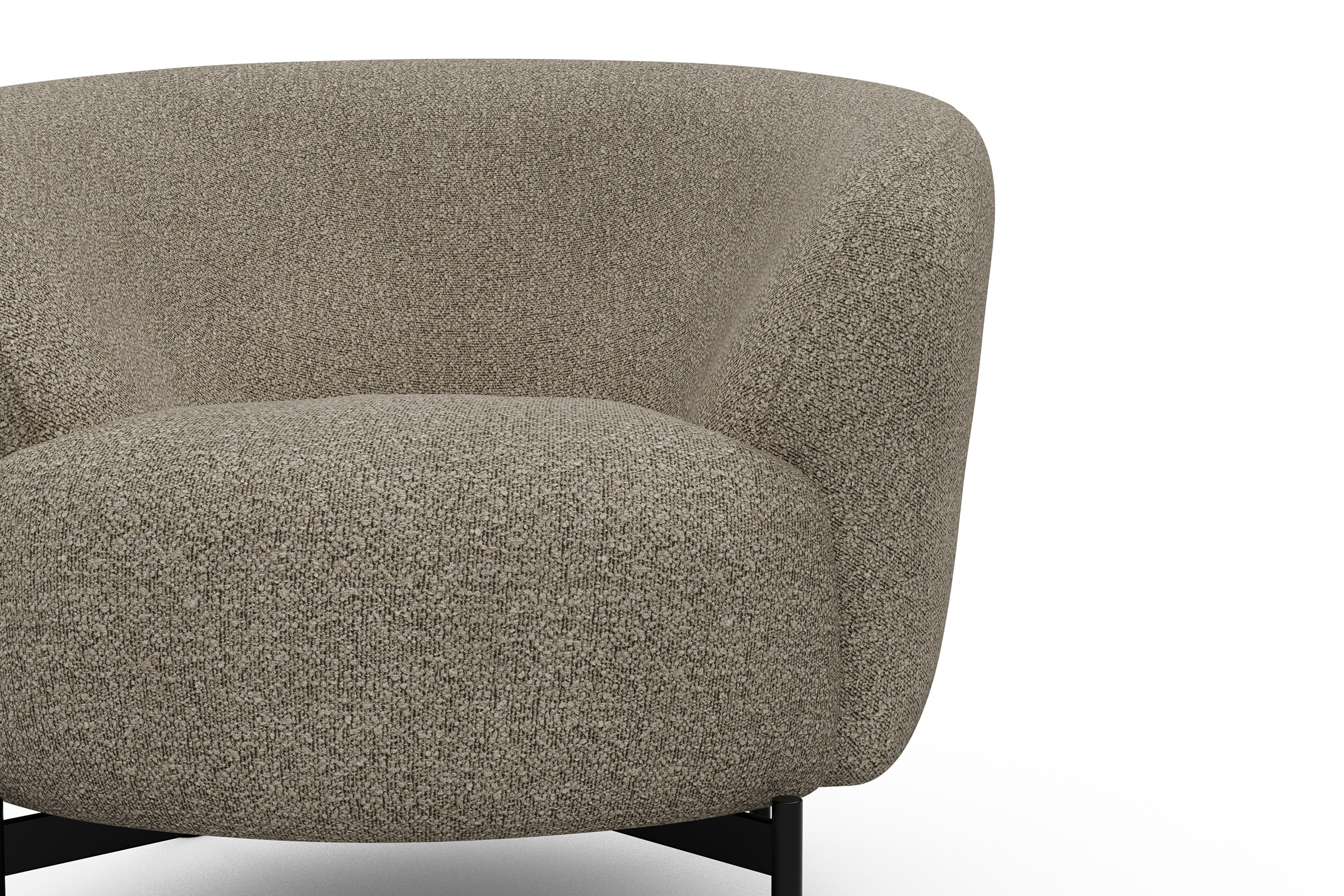 Sessel Ronda X-Metallgestell Schwarz Boucle-Belge