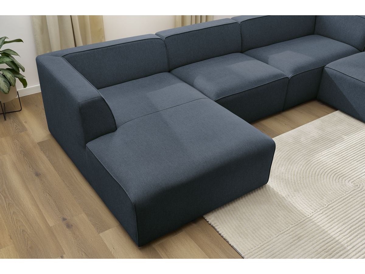 Bobochic Megeve Wohnlandschaft Melange-Stoff Dunkelblau Ecke links